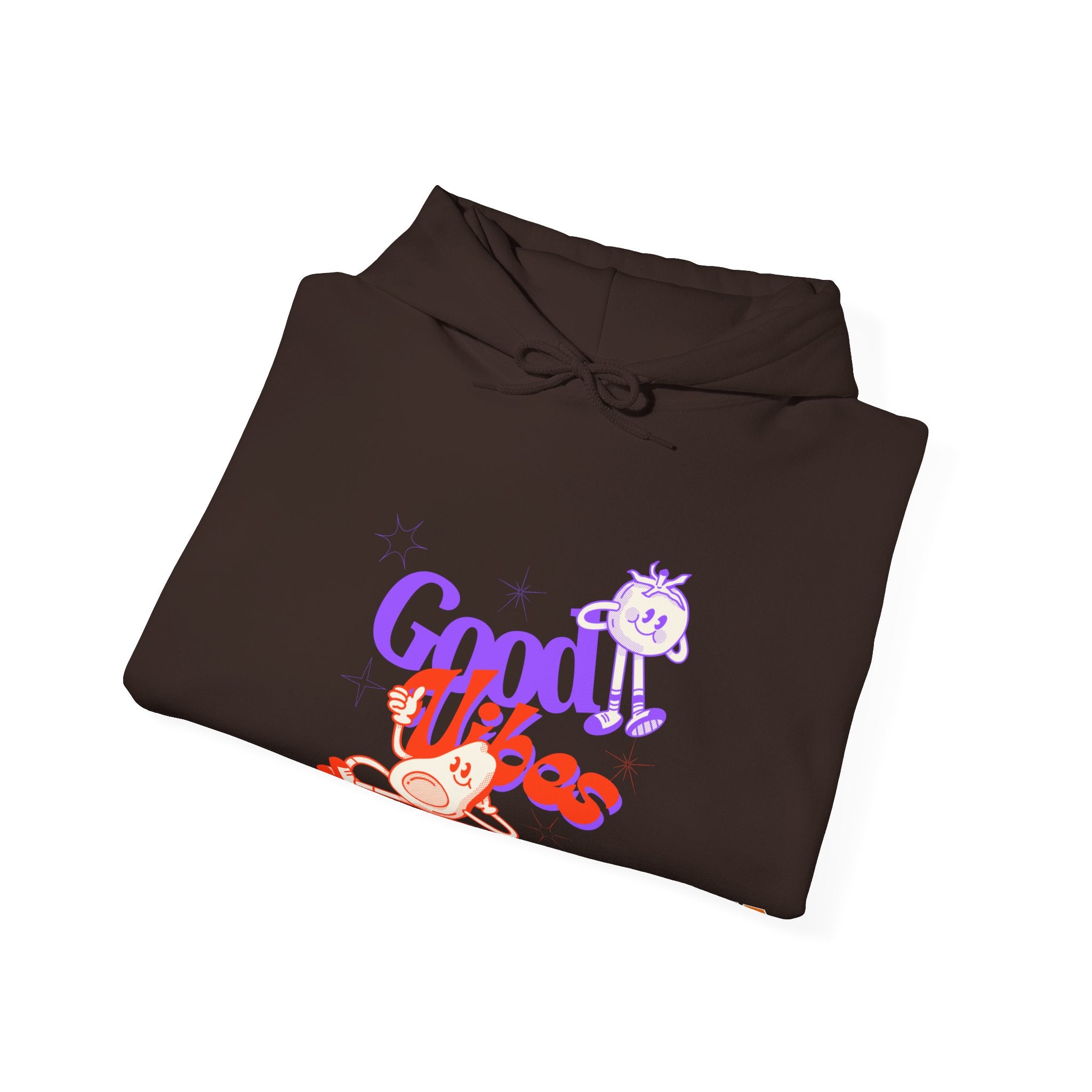 Purple and Orange Cute Dood Vibes Hoodie