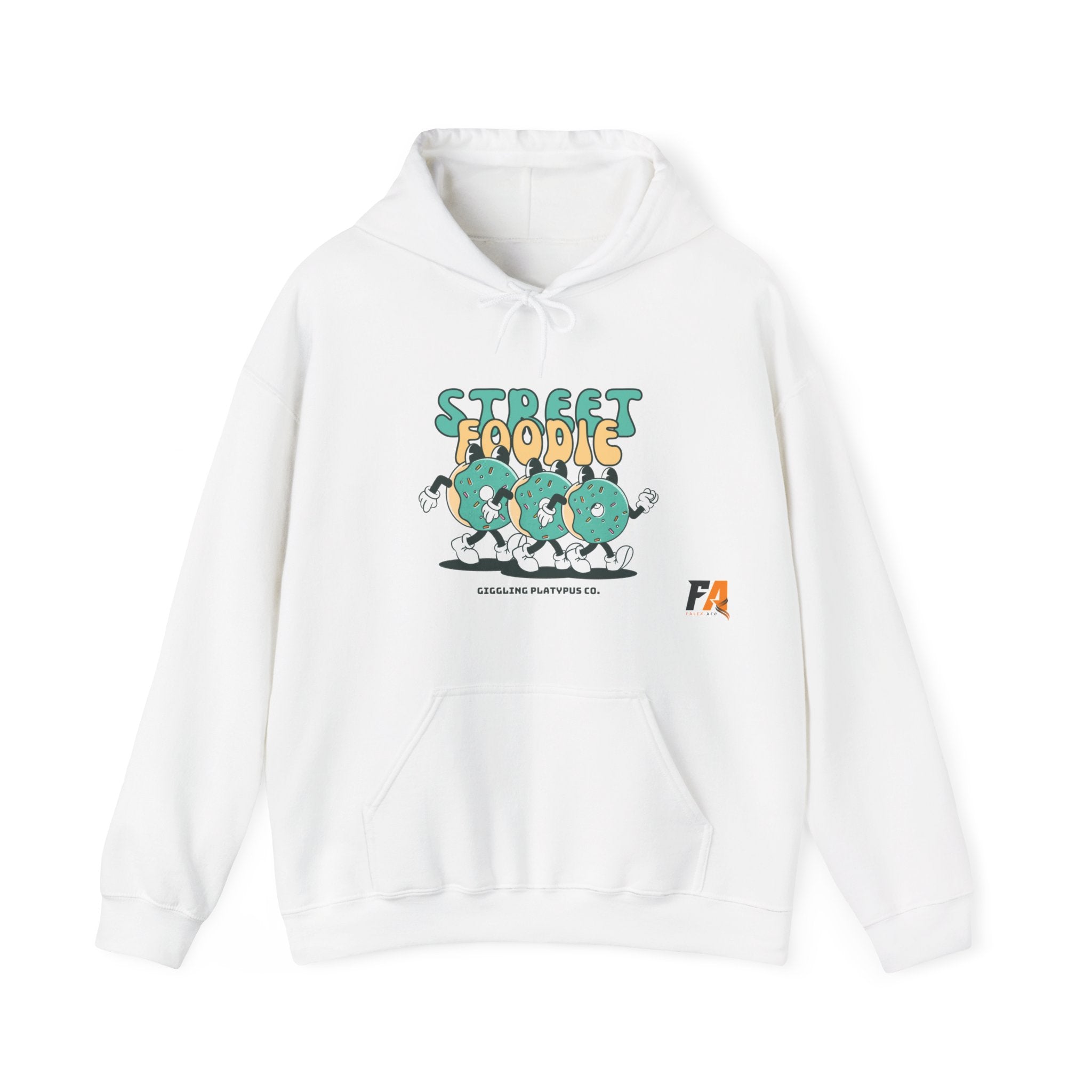 Green and Beige Cartoony Street Foodie Hoodie