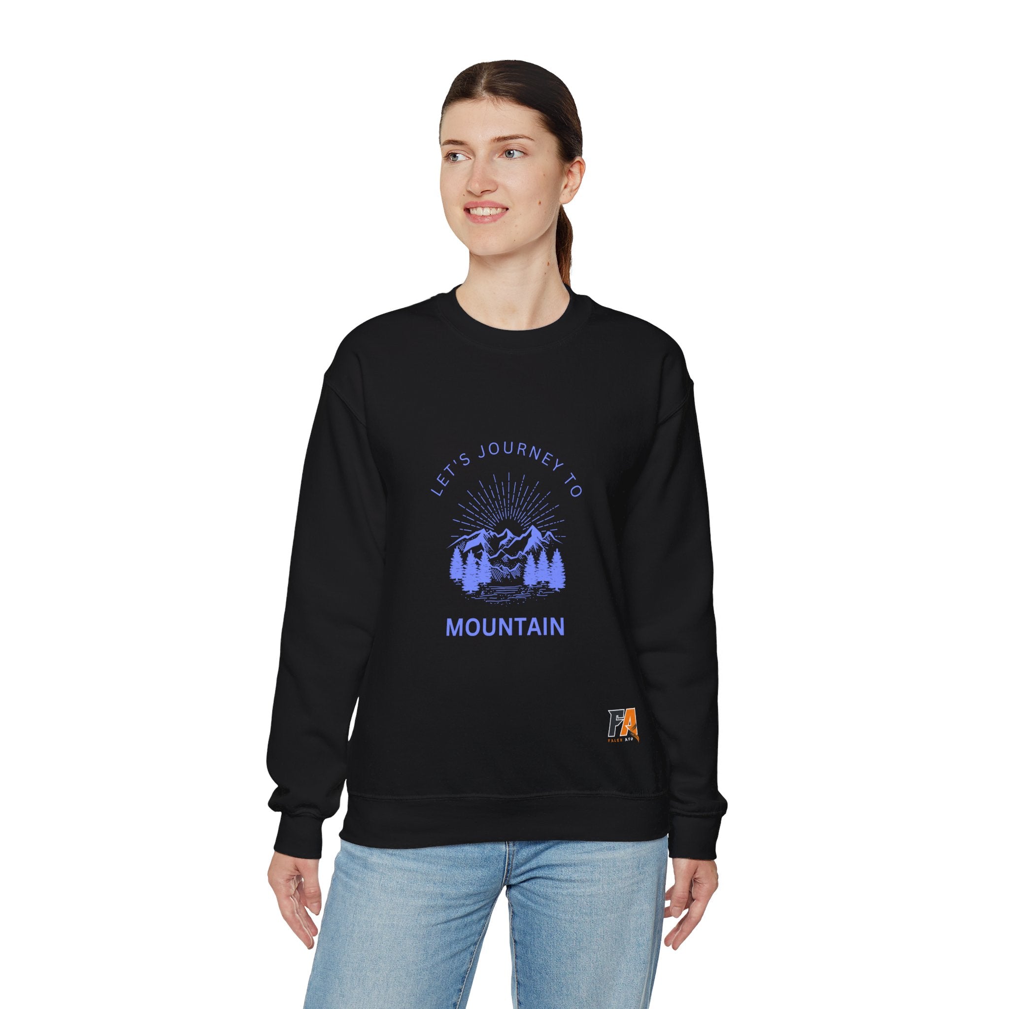 Green Illustrated Mountain Sweatshirt