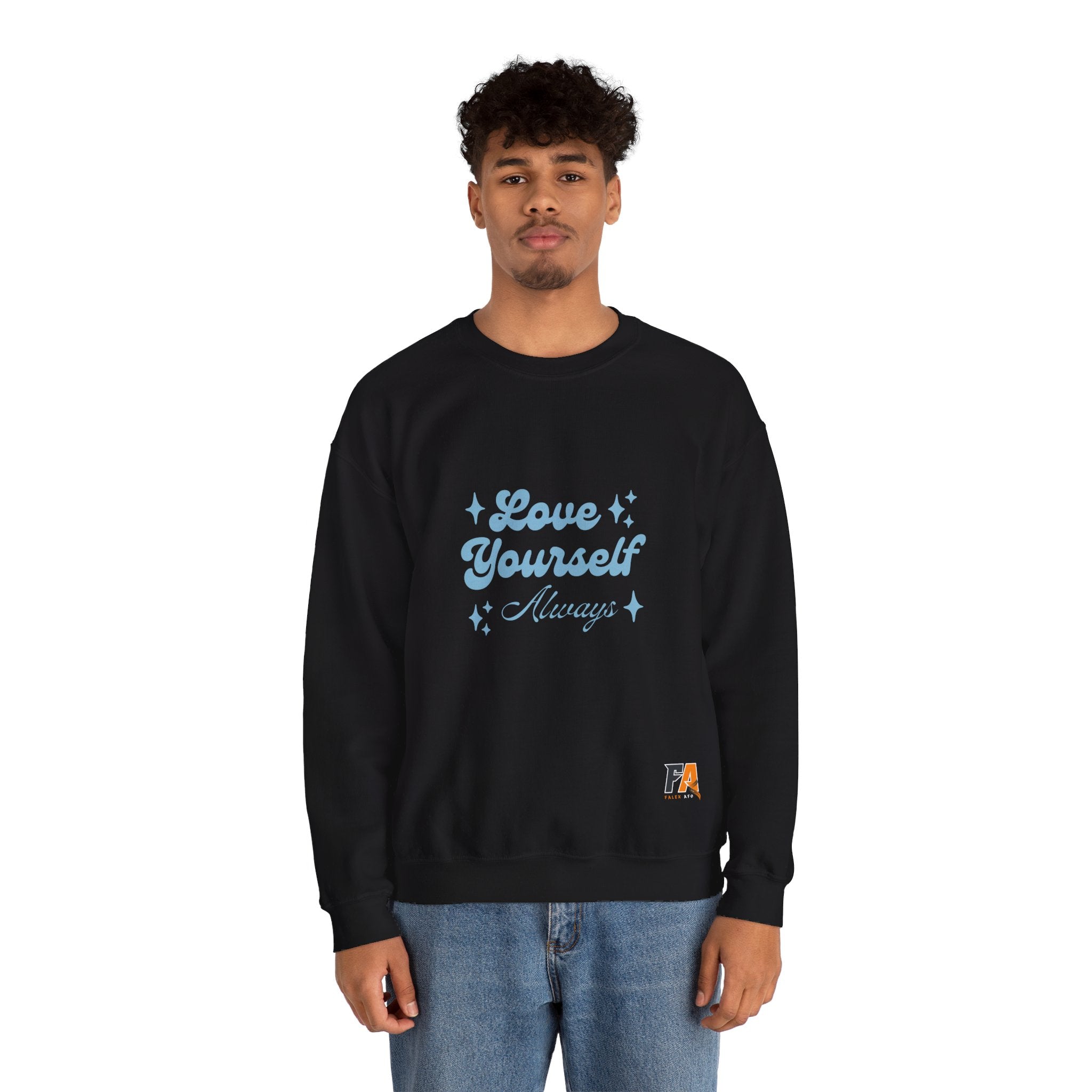 Blue Aesthetic Typography Love Yourself Sweatshirt