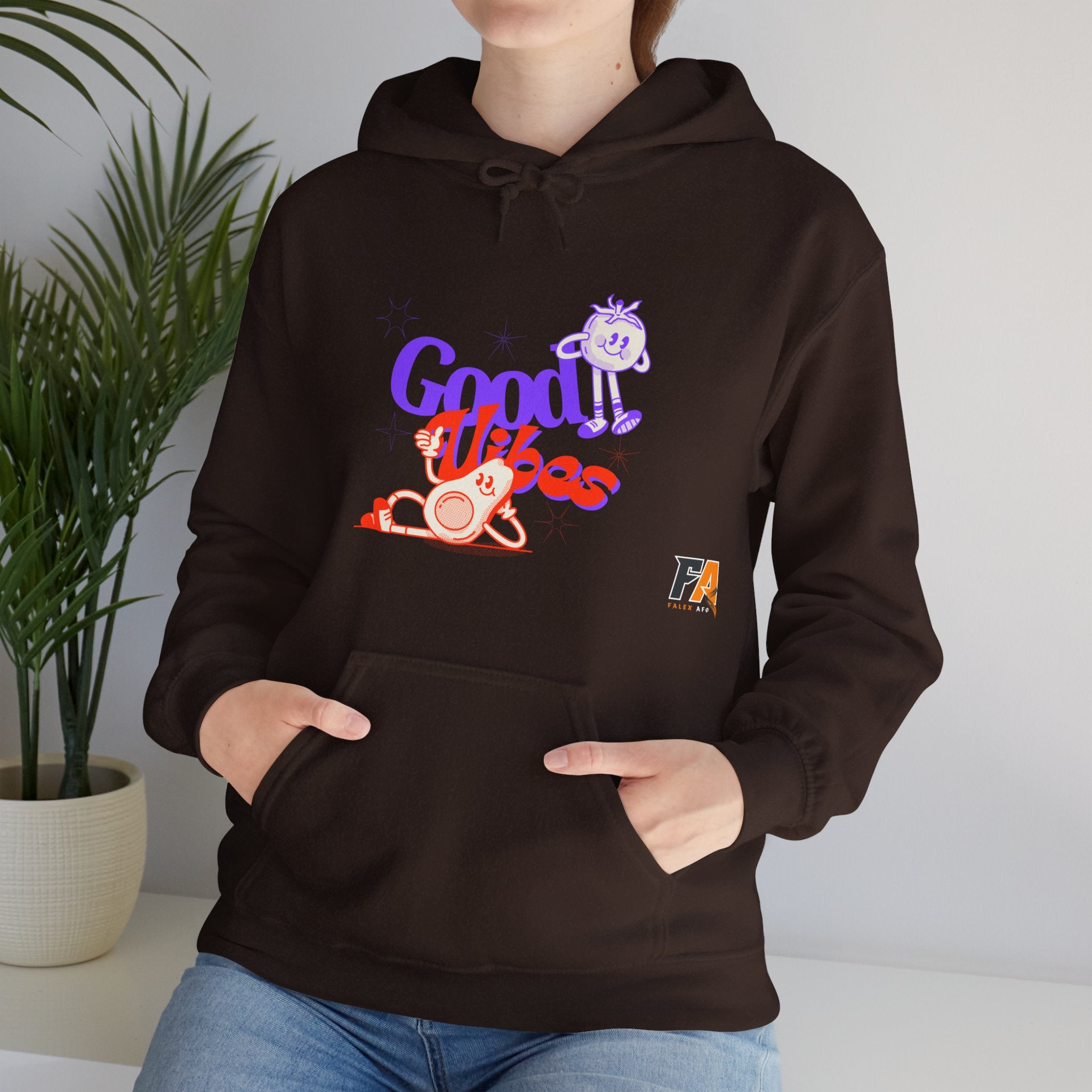 Purple and Orange Cute Dood Vibes Hoodie