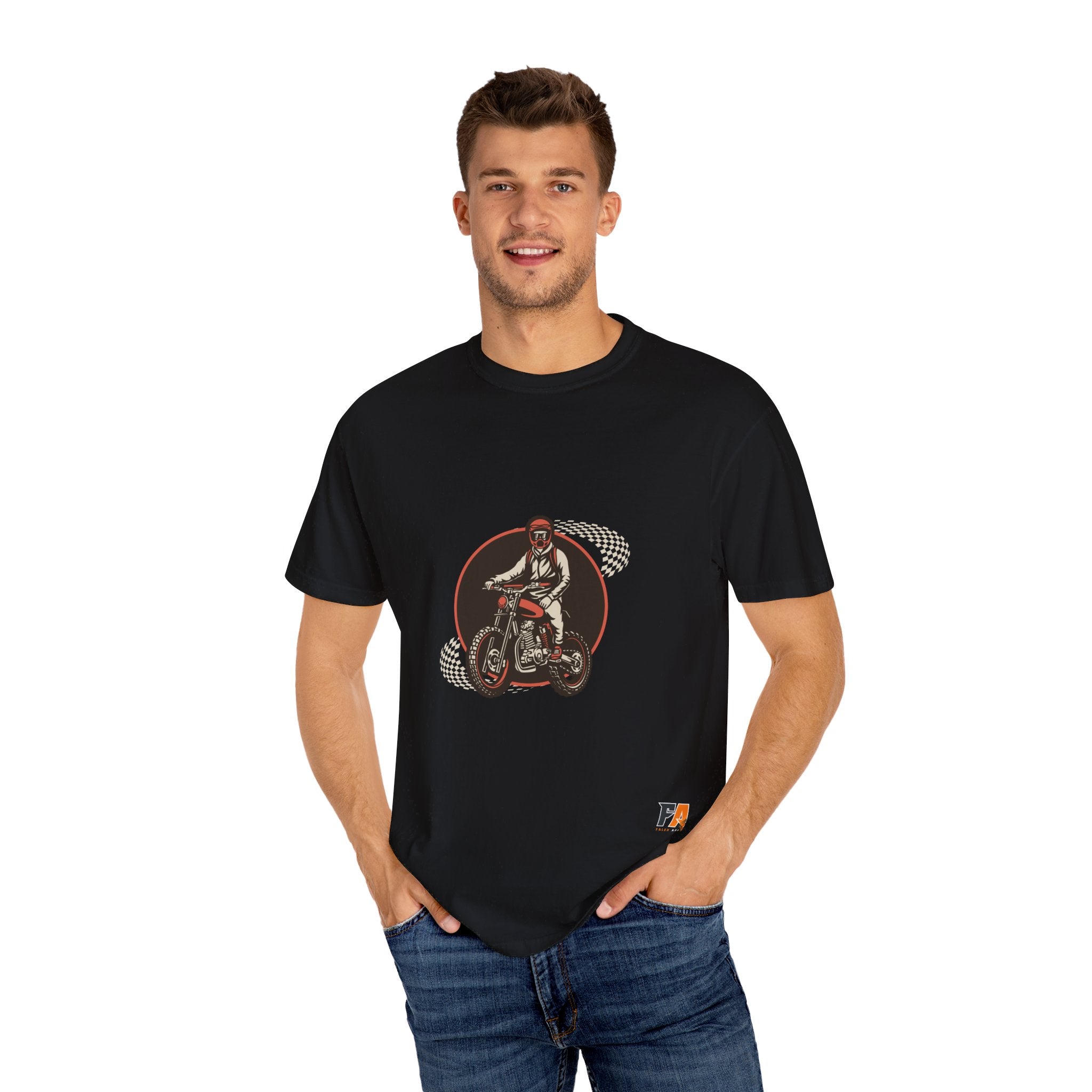 Brown Illustrated Motorcycle T-shirt