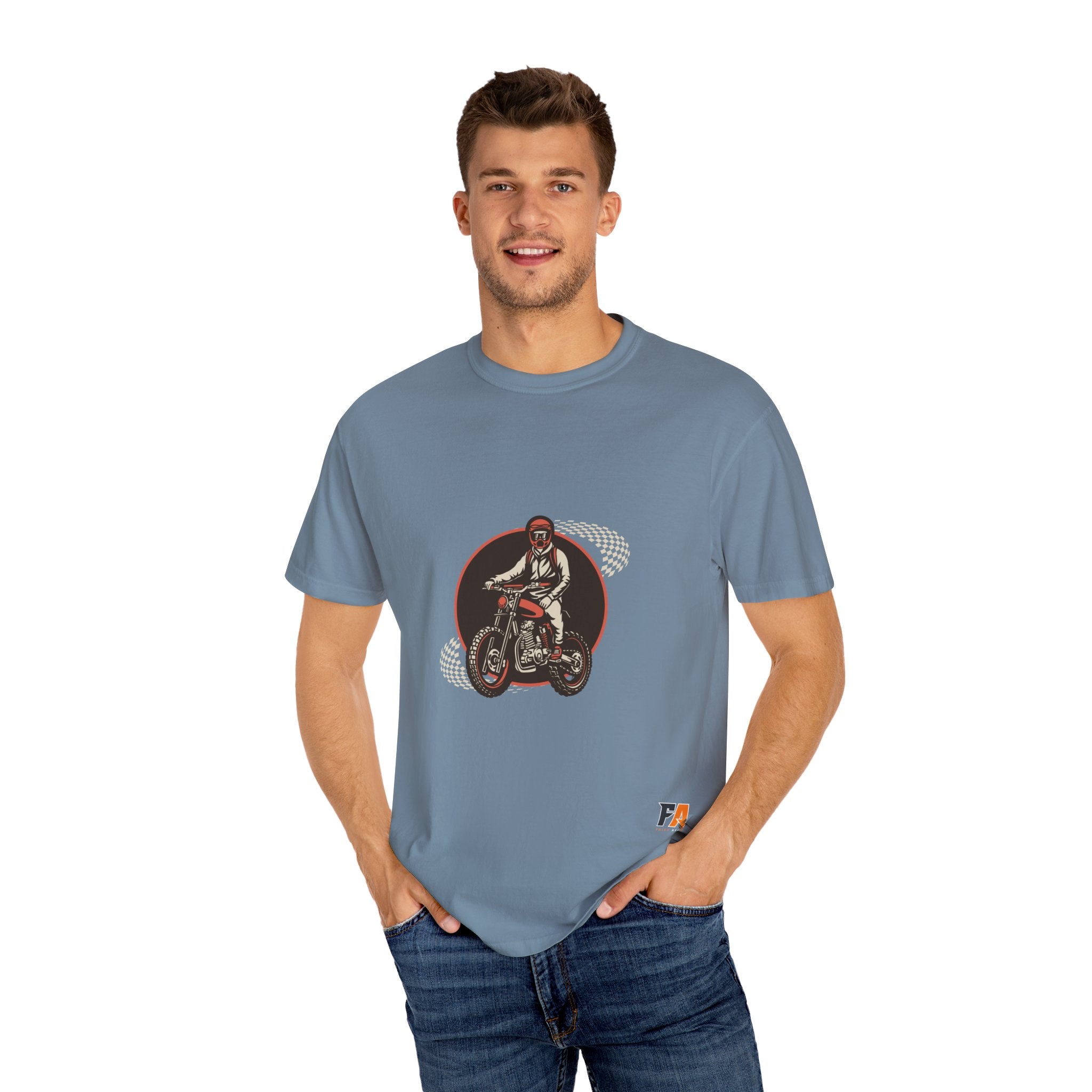 Brown Illustrated Motorcycle T-shirt