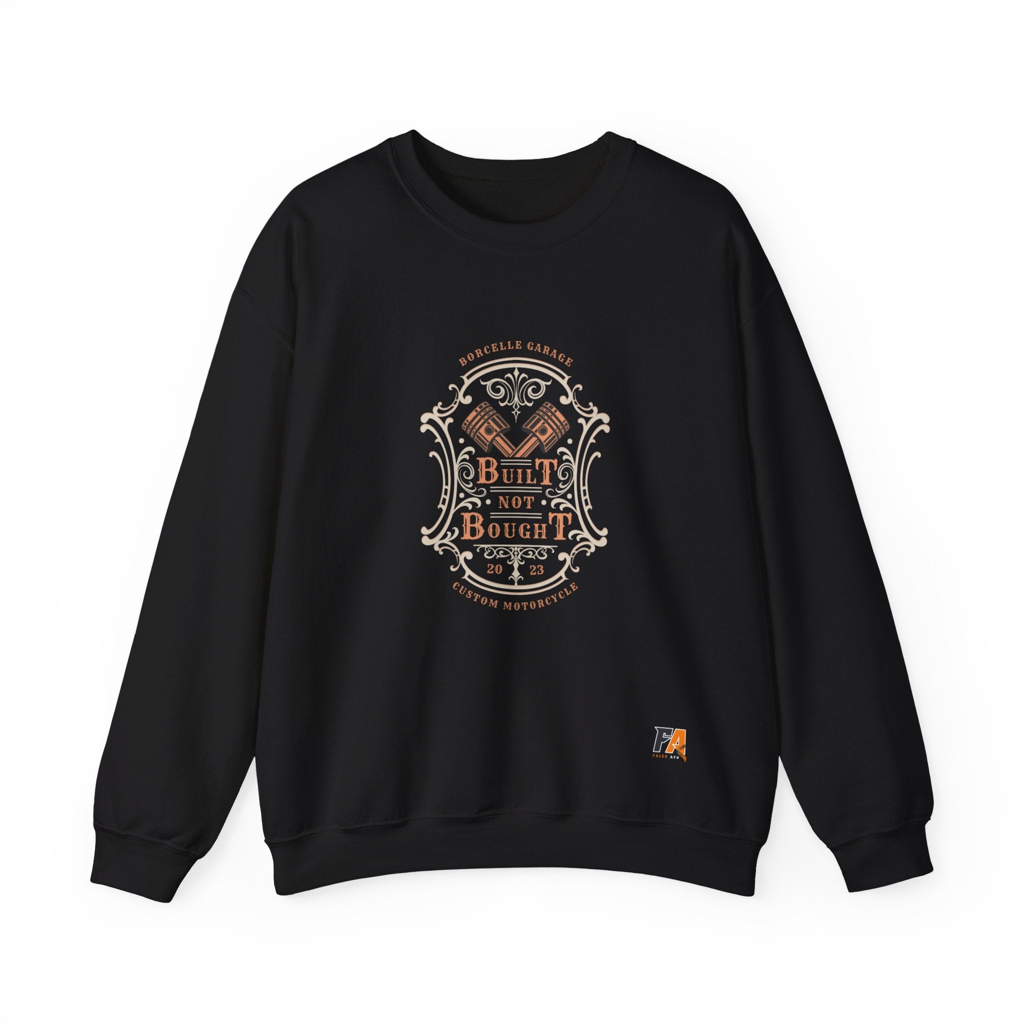 Black Gold Classic Vintage Lettering Custom Garage Motorcycle Sweatshirt