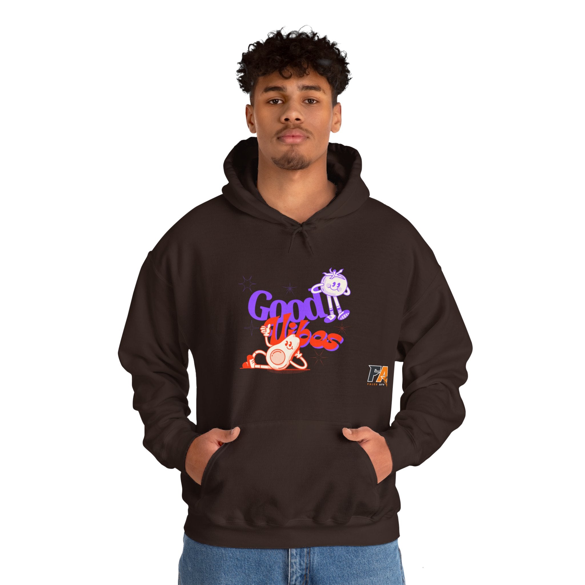 Purple and Orange Cute Dood Vibes Hoodie