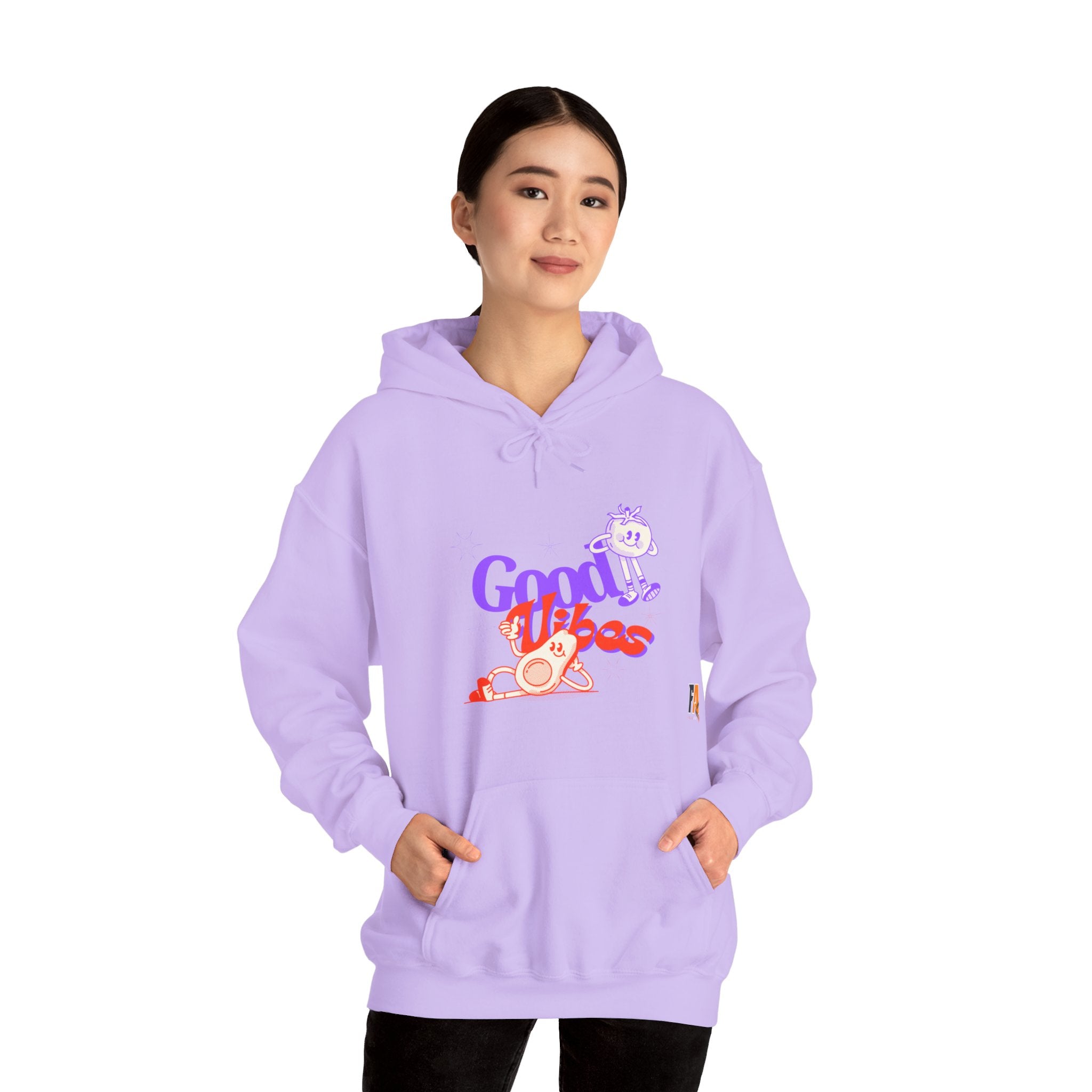 Purple and Orange Cute Dood Vibes Hoodie