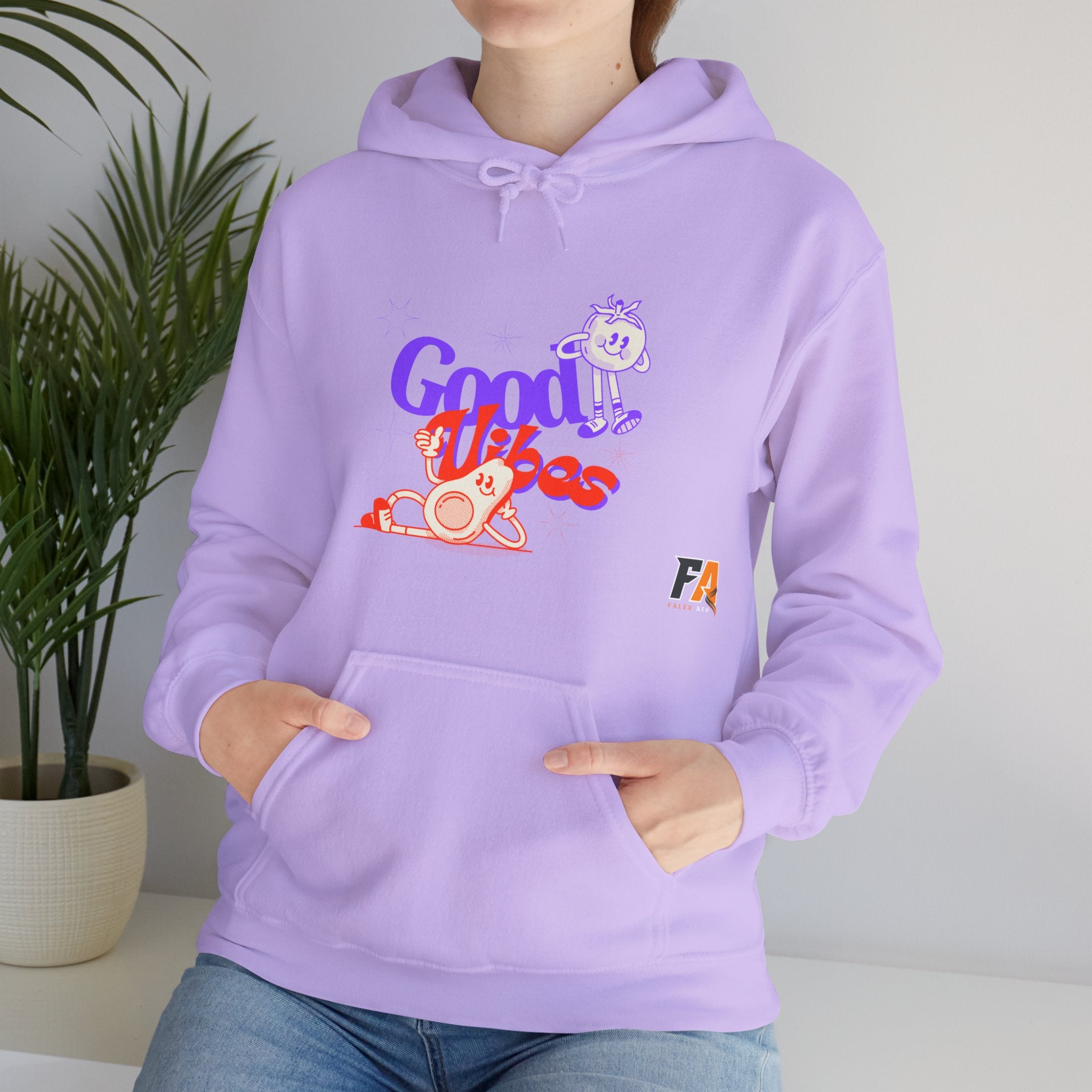 Purple and Orange Cute Dood Vibes Hoodie