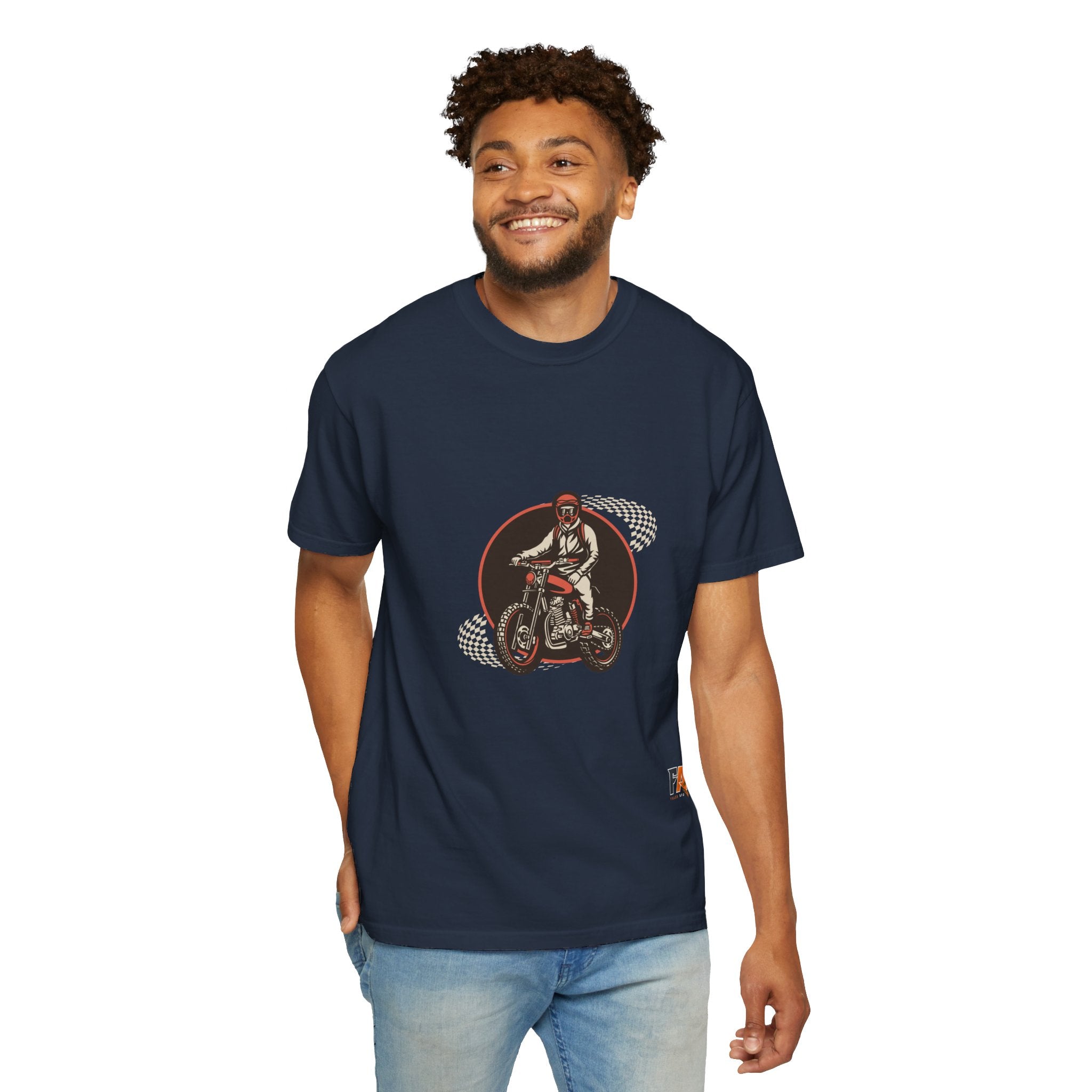 Brown Illustrated Motorcycle T-shirt