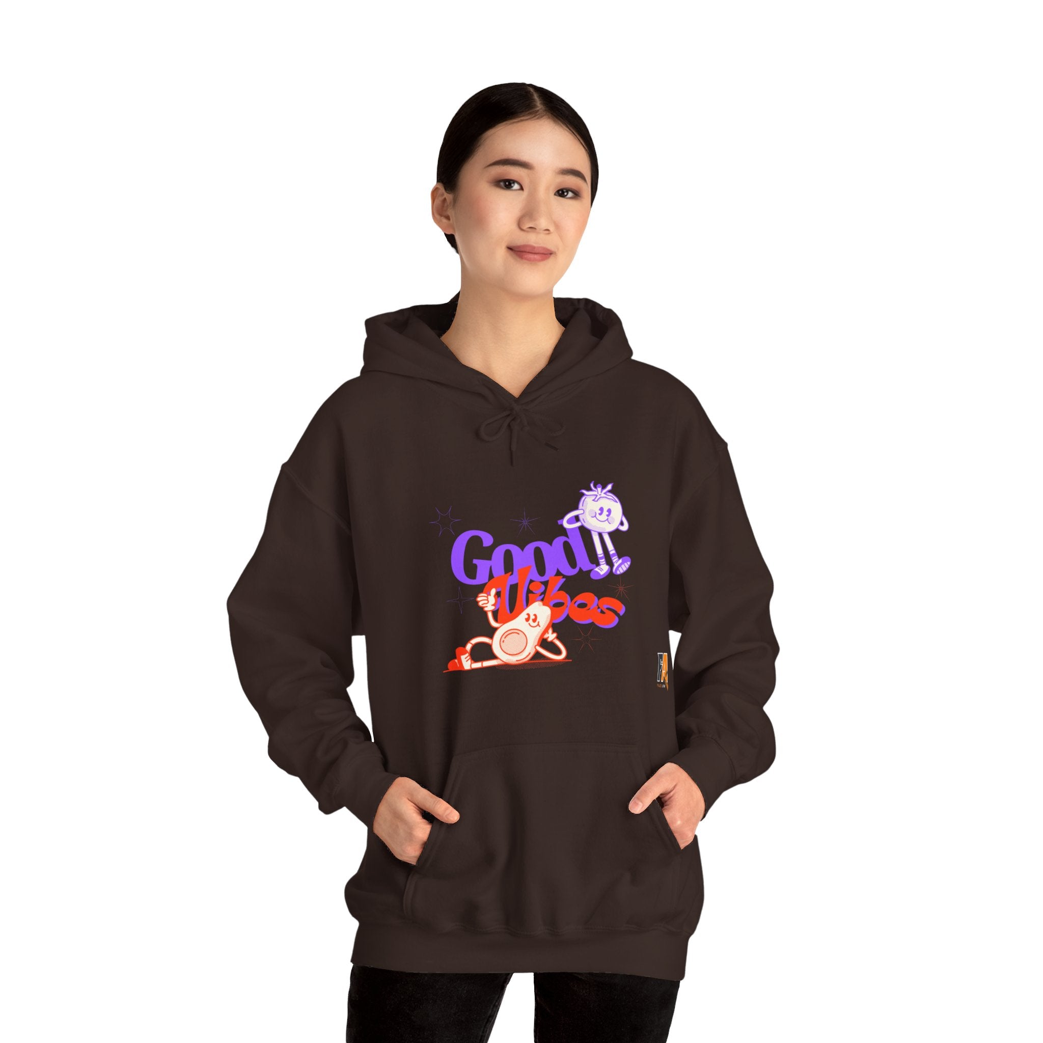 Purple and Orange Cute Dood Vibes Hoodie