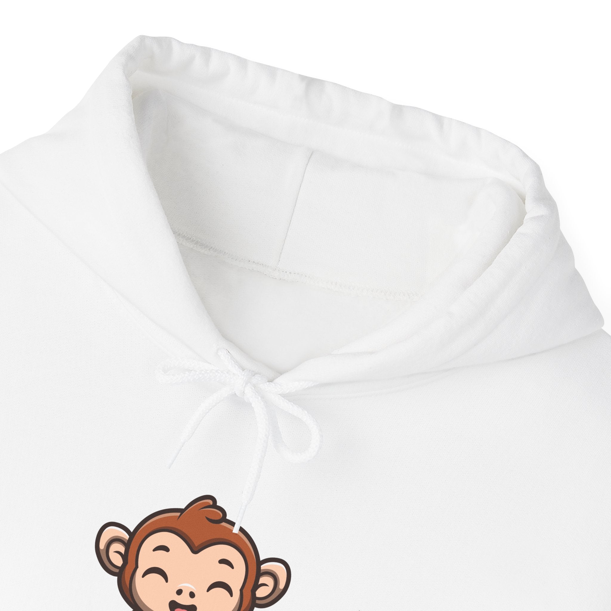 White Cute Monkey Drinking Coffee Hoodie