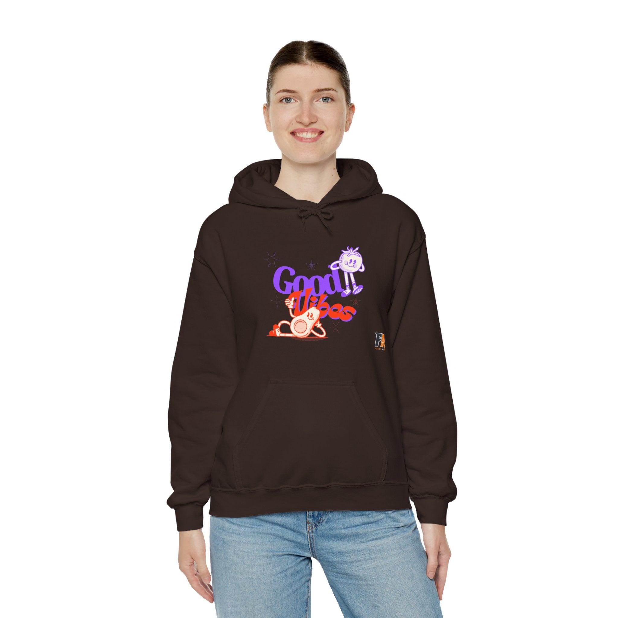 Purple and Orange Cute Dood Vibes Hoodie