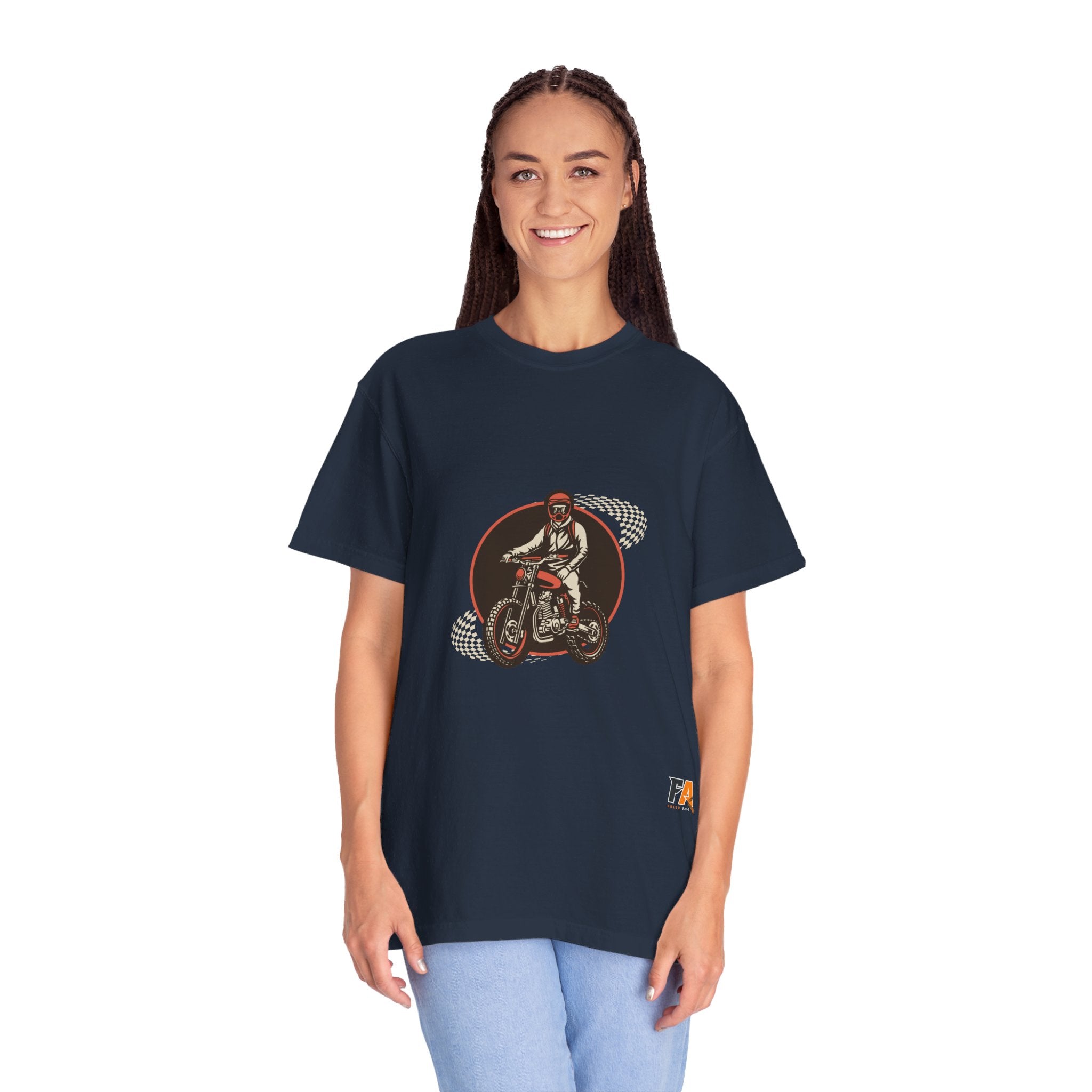 Brown Illustrated Motorcycle T-shirt