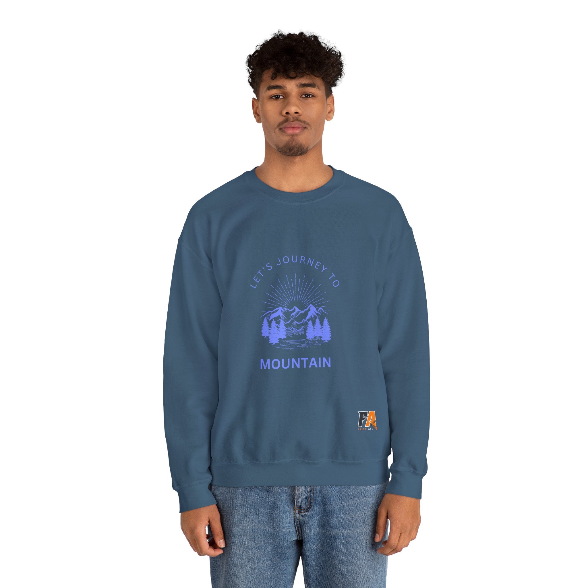 Green Illustrated Mountain Sweatshirt