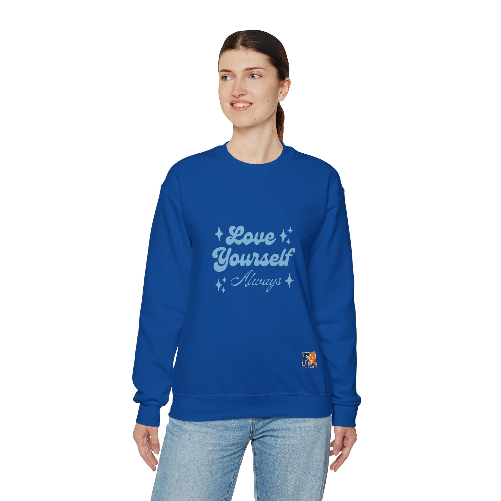 Blue Aesthetic Typography Love Yourself Sweatshirt