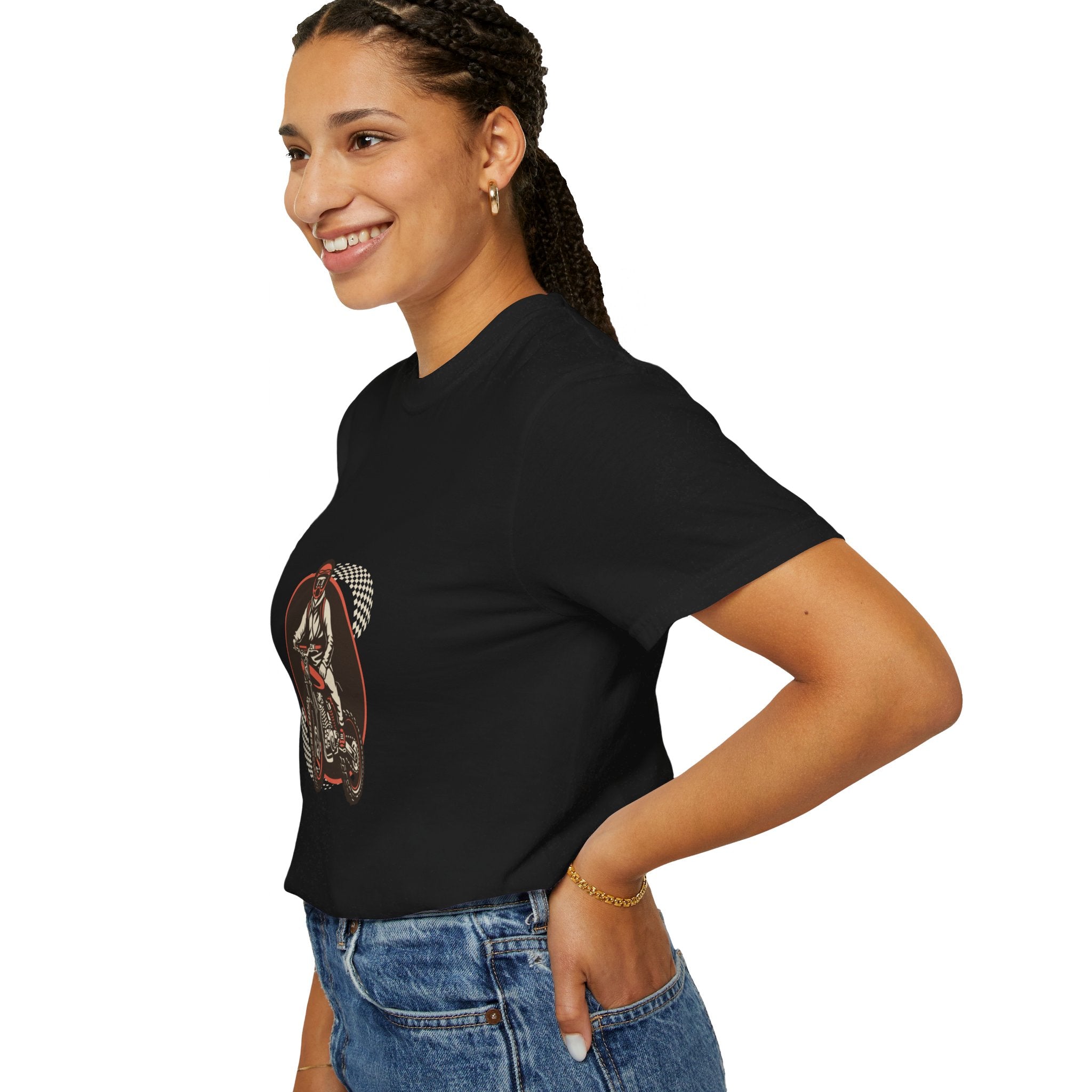 Brown Illustrated Motorcycle T-shirt