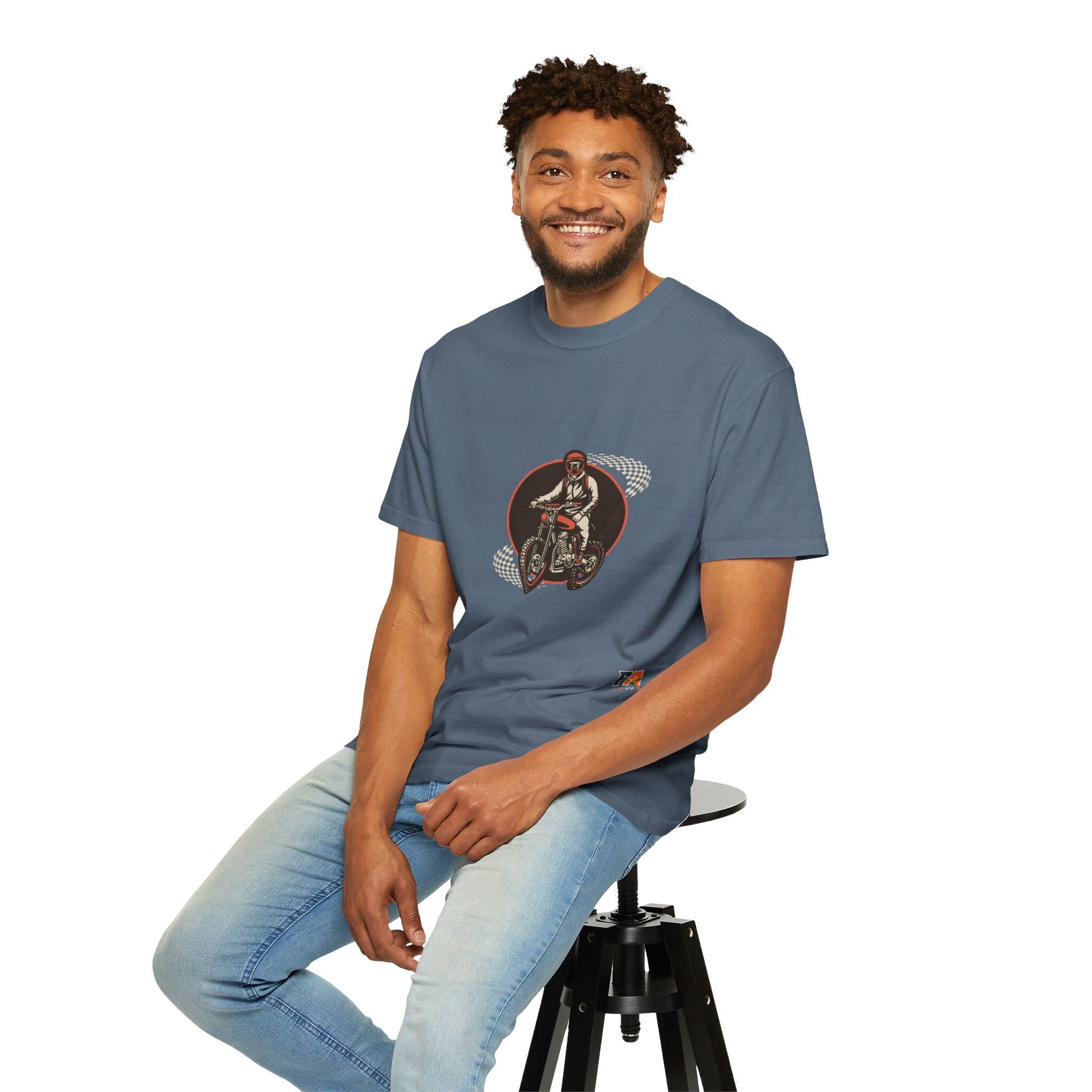 Brown Illustrated Motorcycle T-shirt