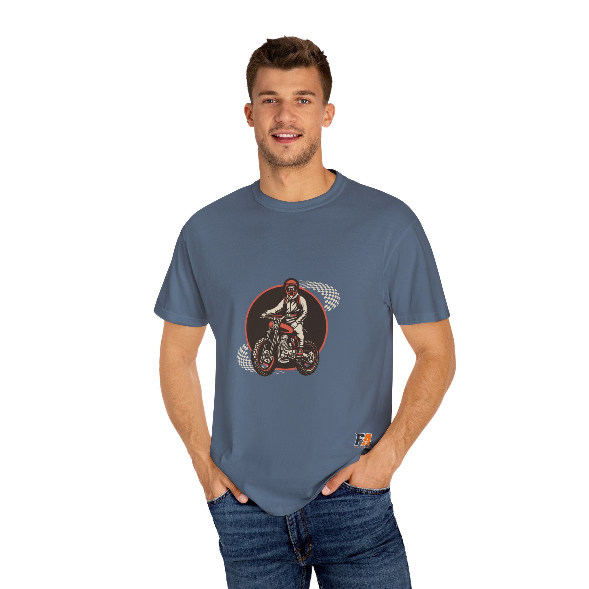 Brown Illustrated Motorcycle T-shirt