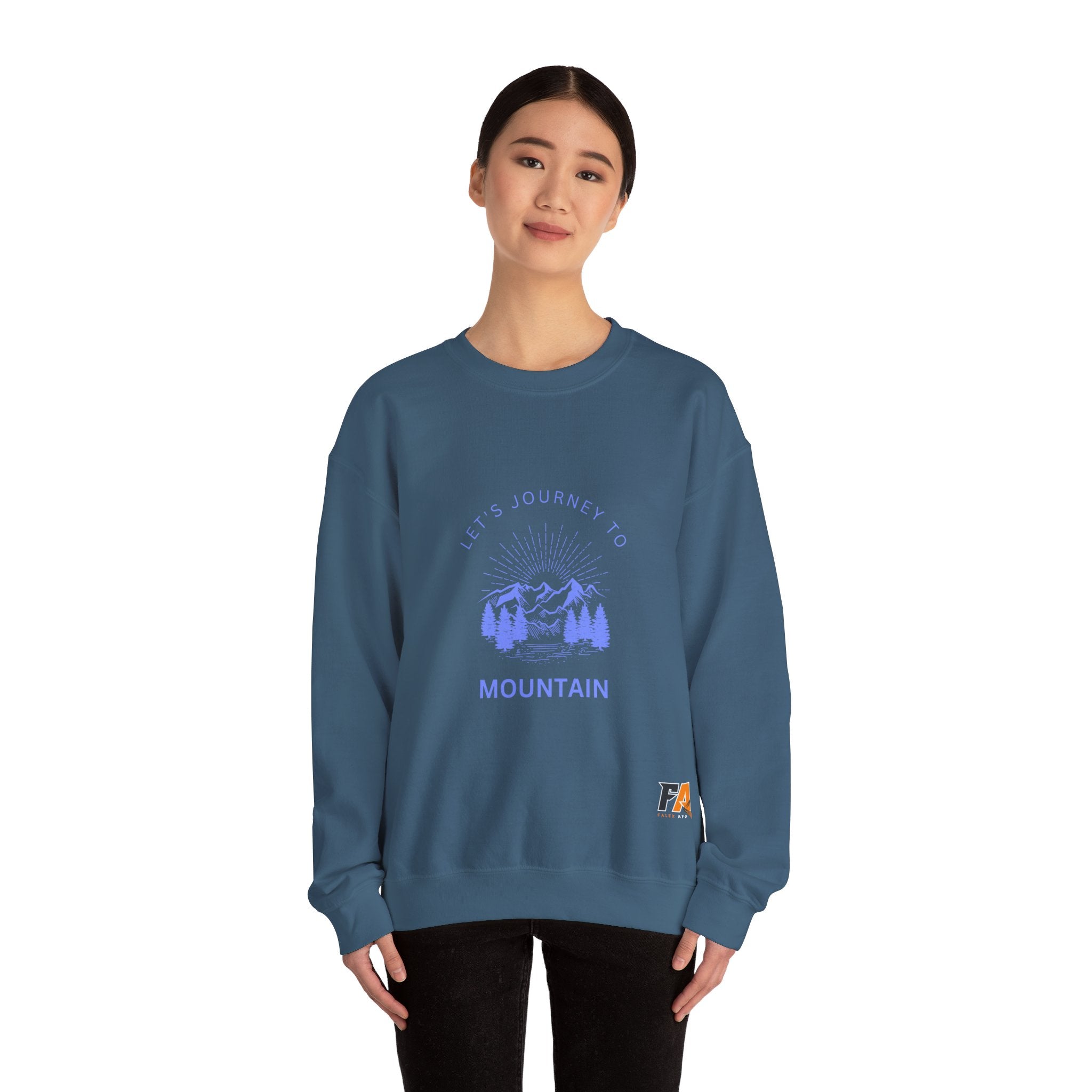 Green Illustrated Mountain Sweatshirt