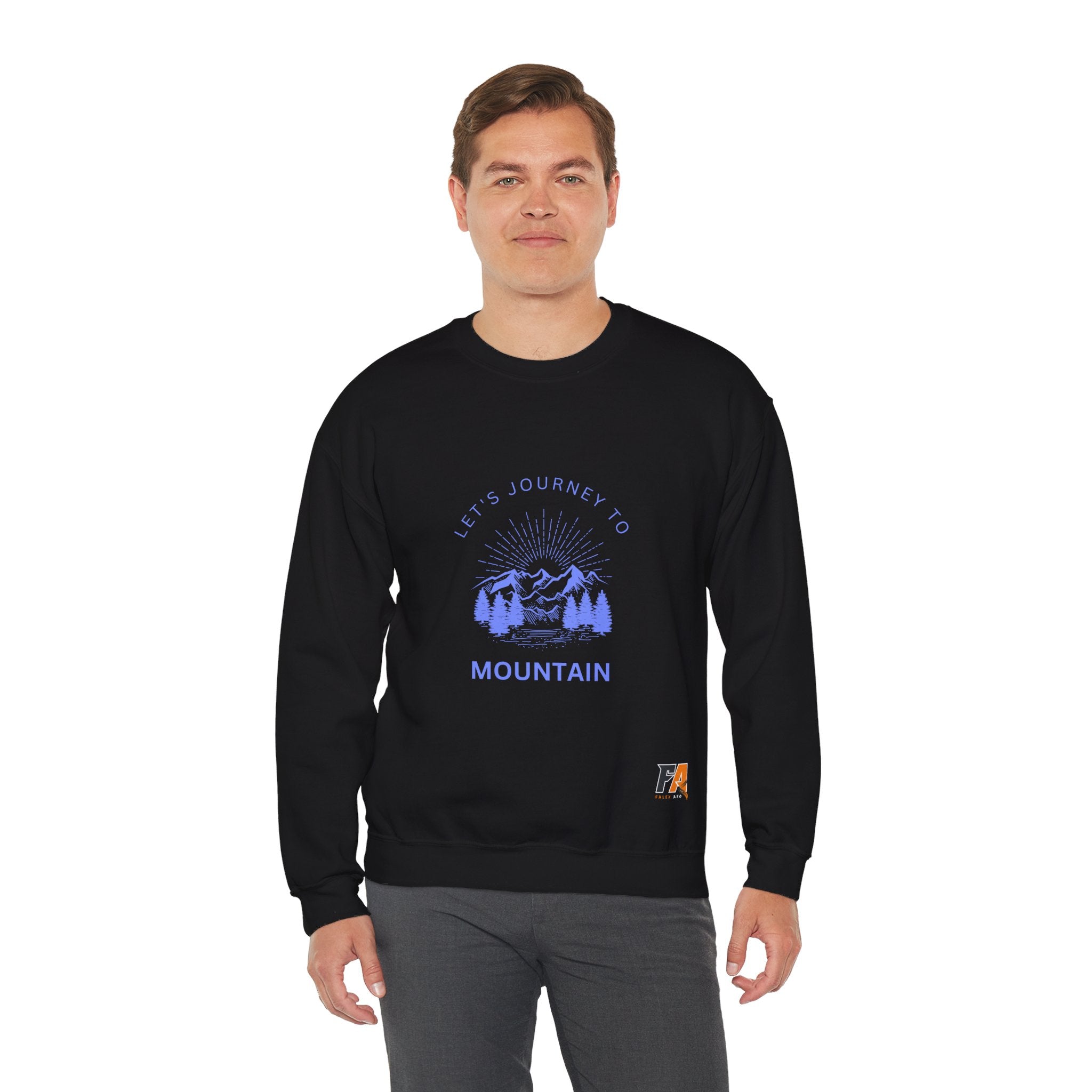 Green Illustrated Mountain Sweatshirt