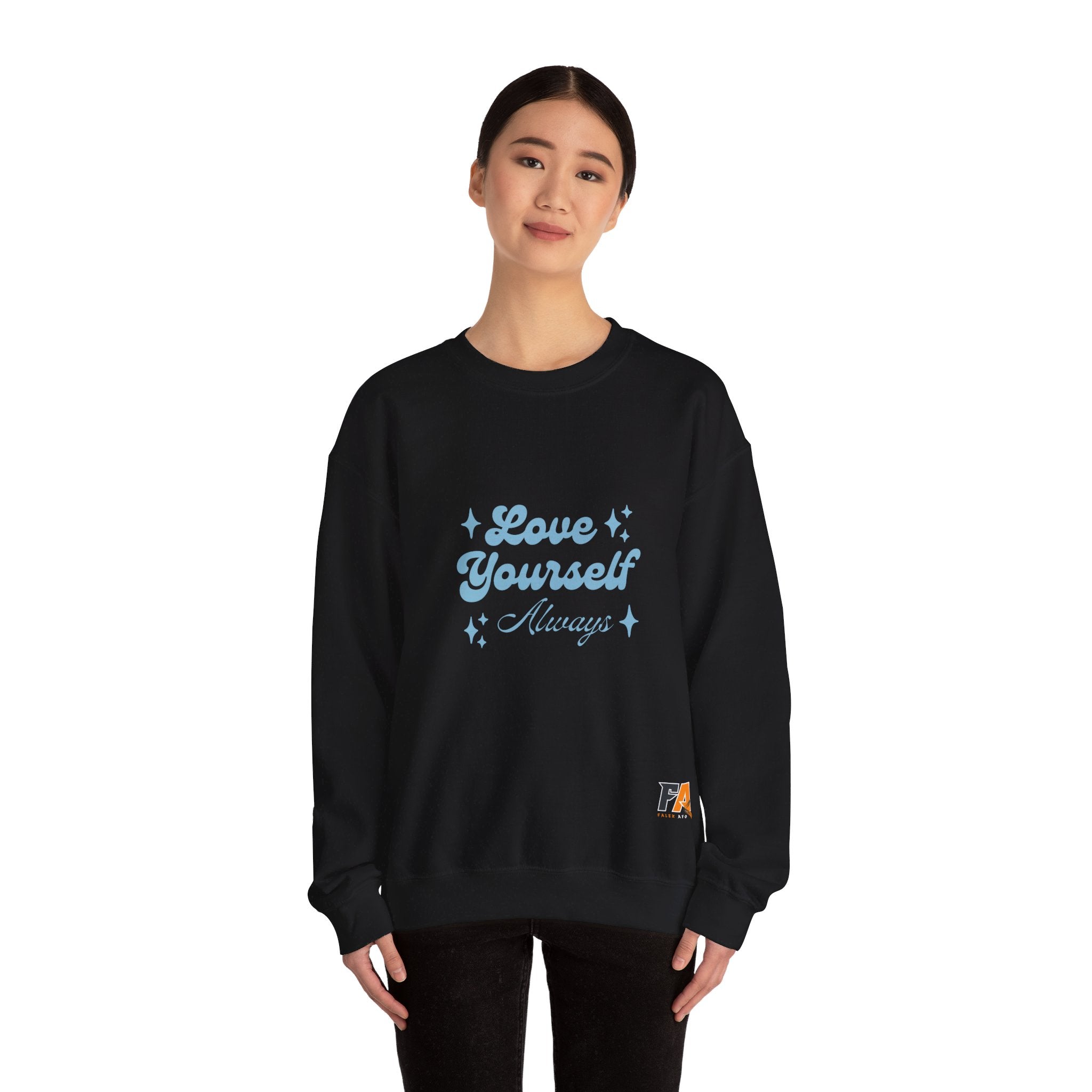 Blue Aesthetic Typography Love Yourself Sweatshirt