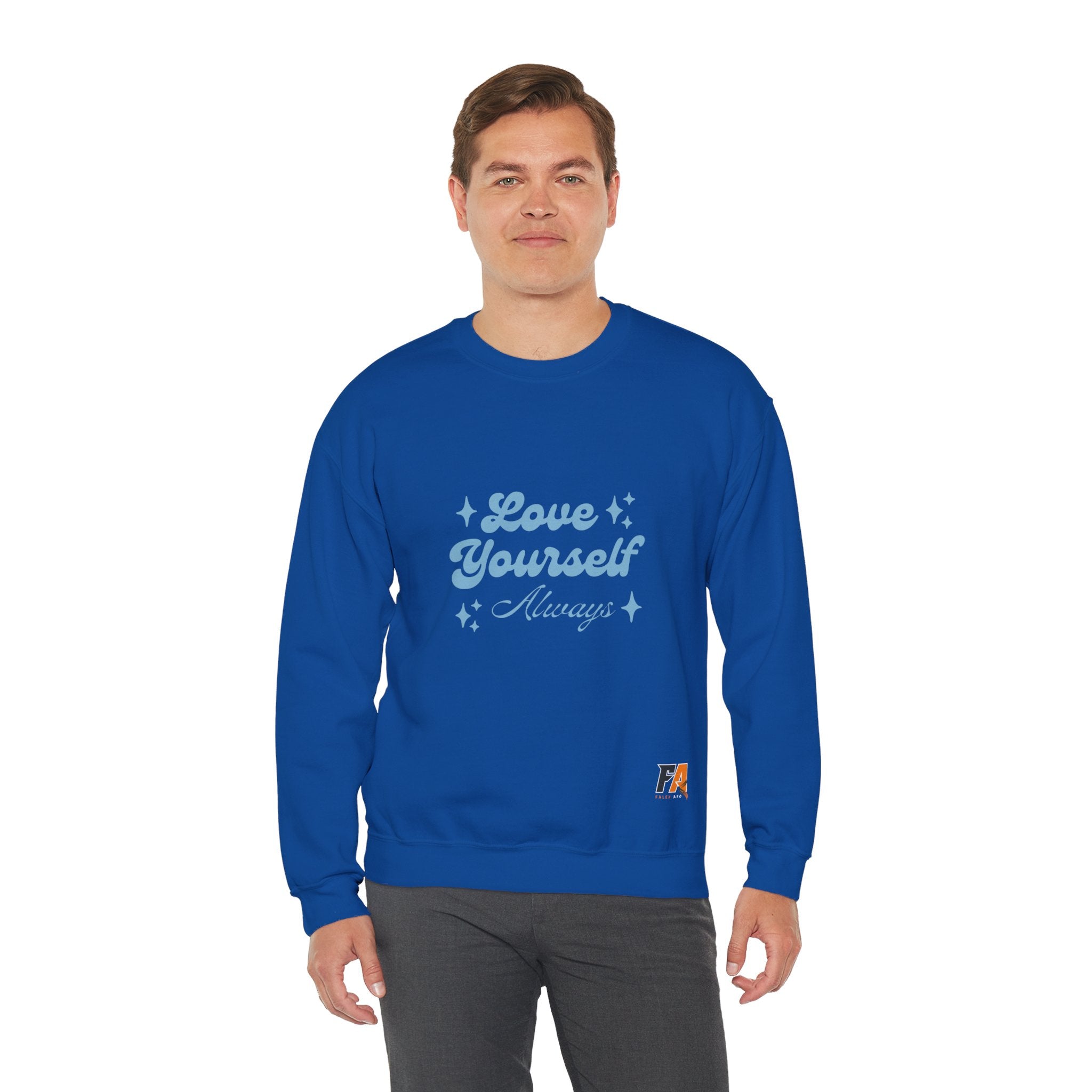 Blue Aesthetic Typography Love Yourself Sweatshirt