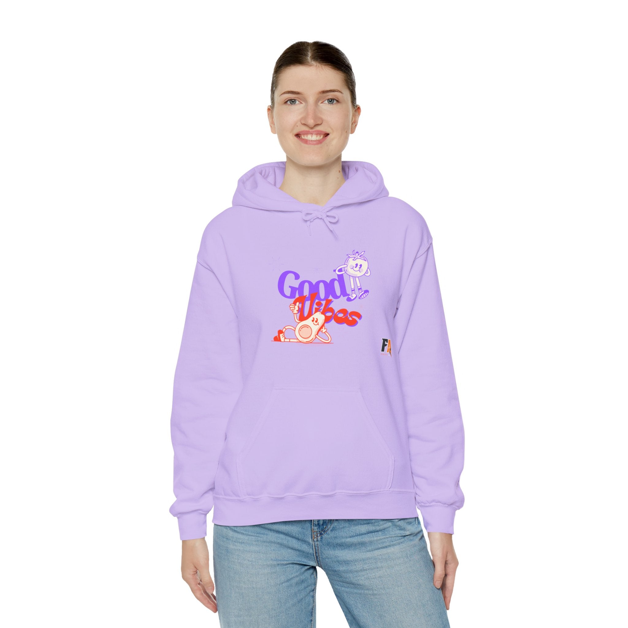 Purple and Orange Cute Dood Vibes Hoodie