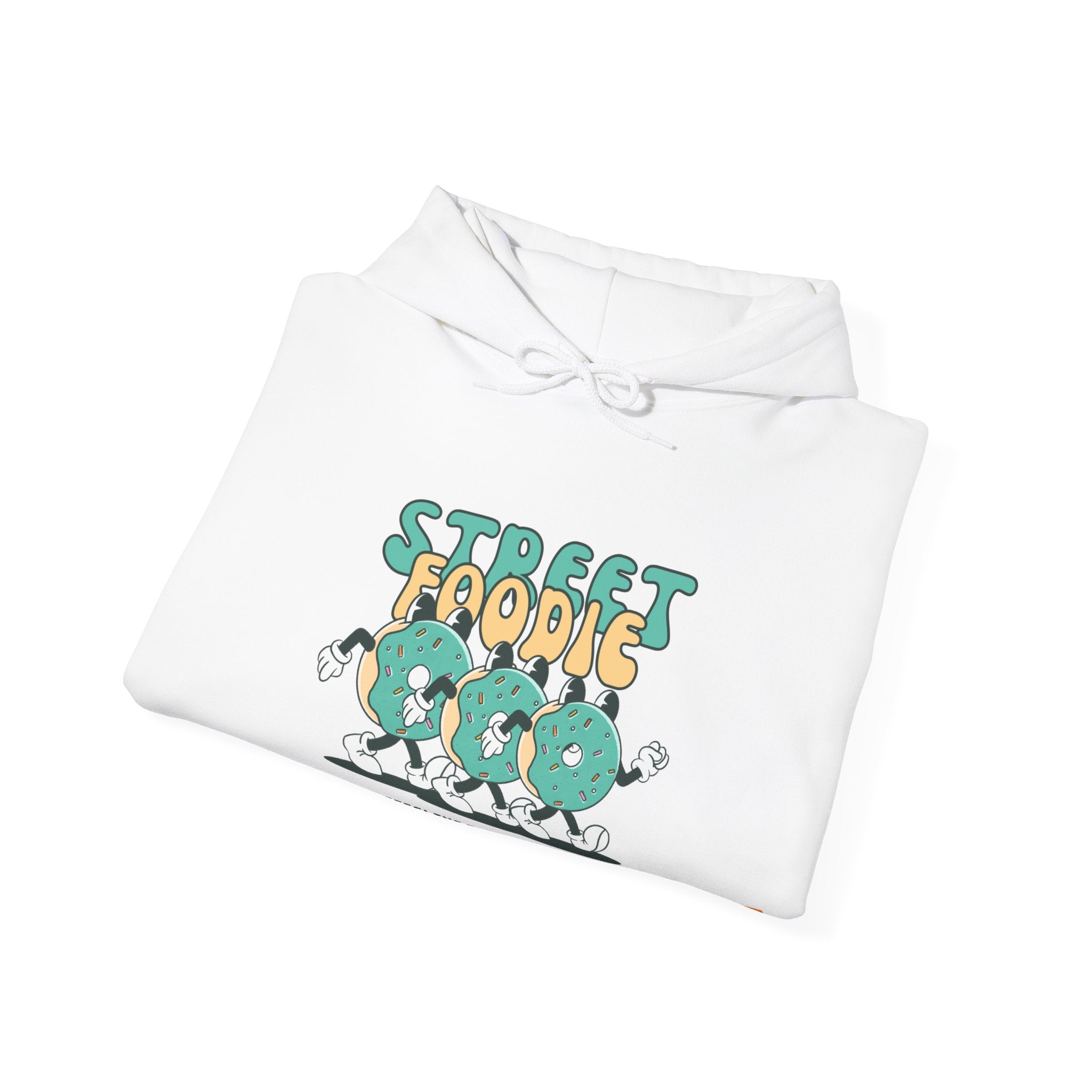 Green and Beige Cartoony Street Foodie Hoodie