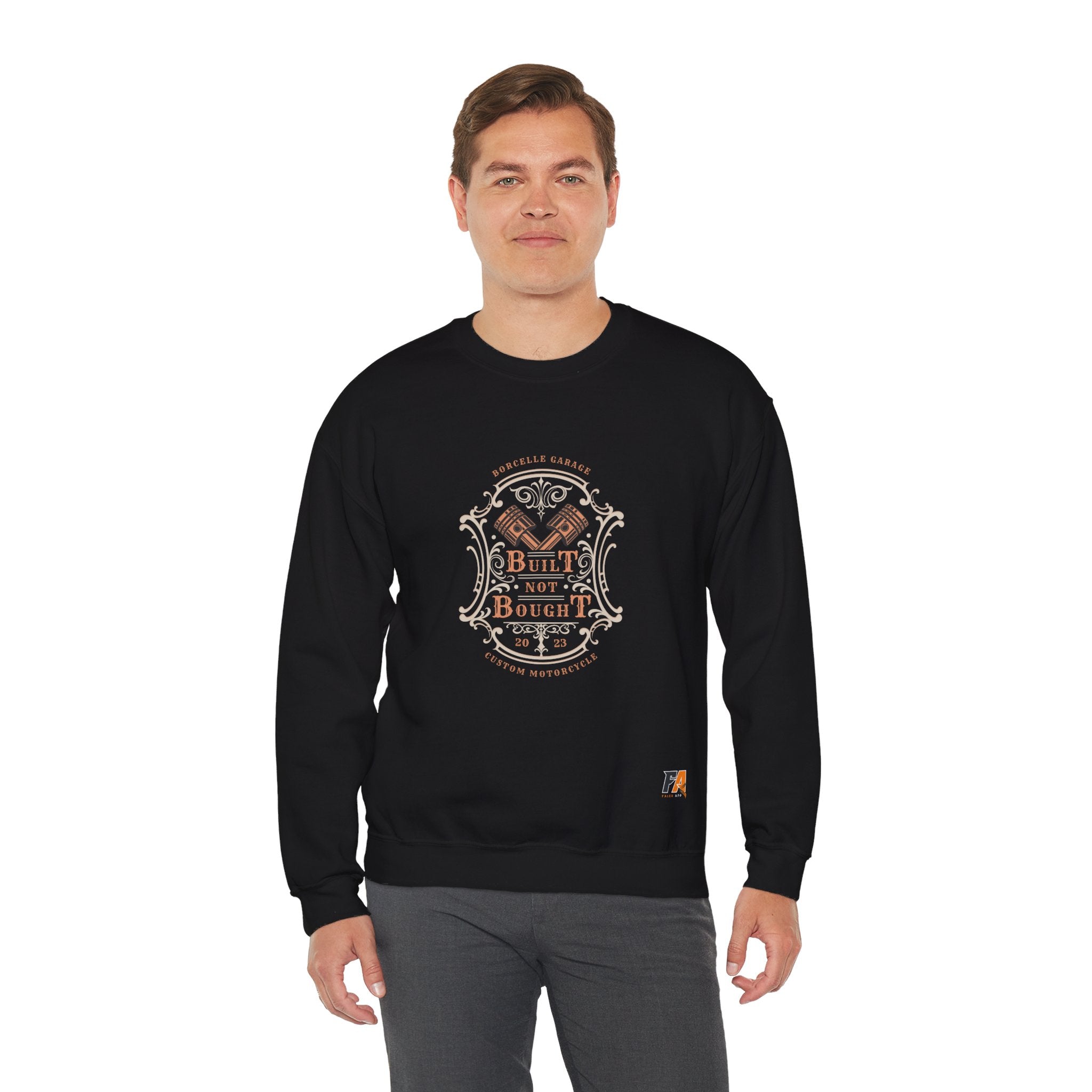 Black Gold Classic Vintage Lettering Custom Garage Motorcycle Sweatshirt