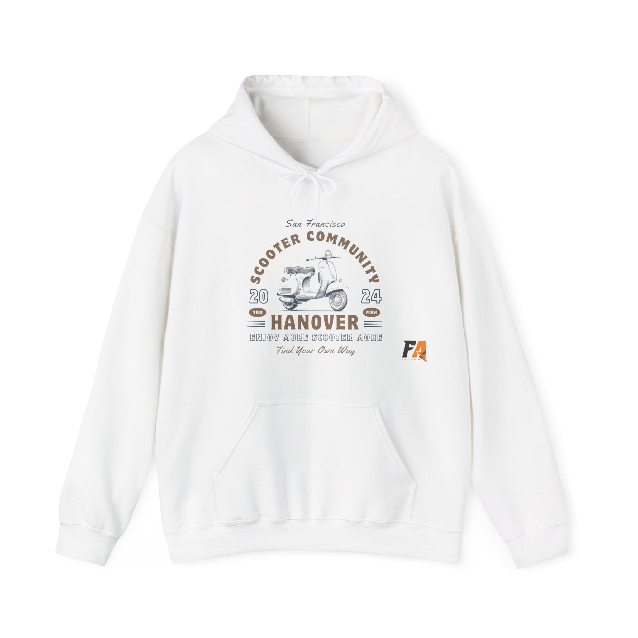 Beige Vintage Retro Motorcycle Community Club Hoodie