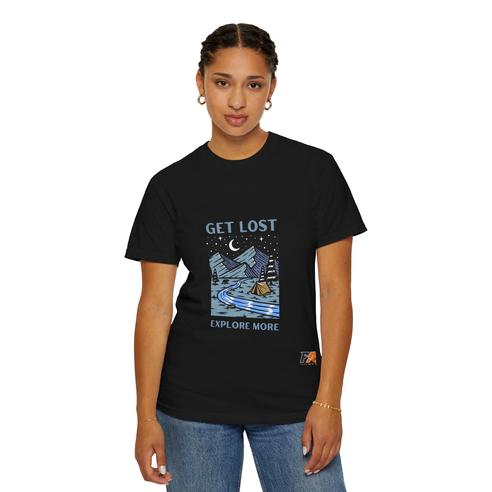 Blue and Black Dark & Trendy Travel and Adventure T-Shirt