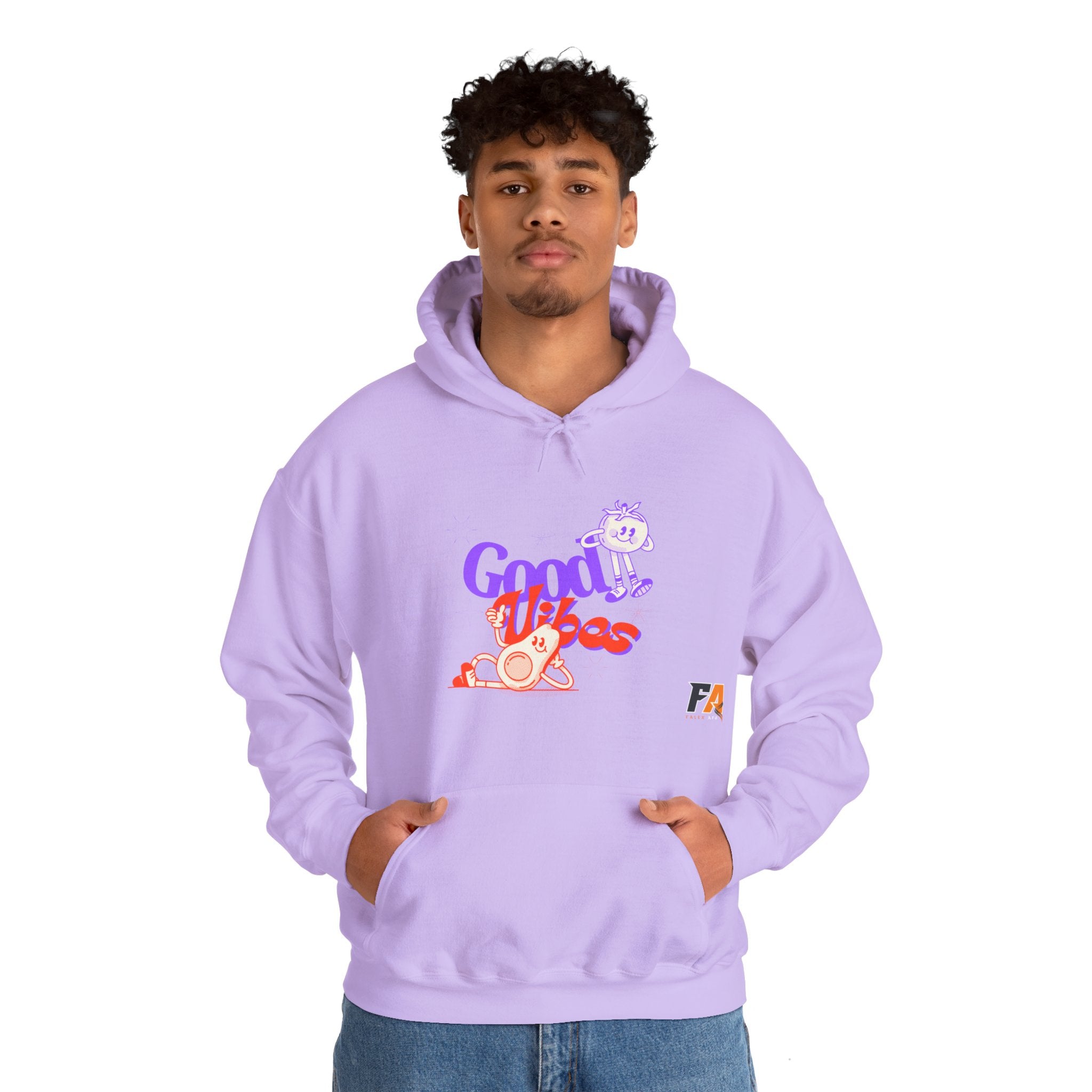 Purple and Orange Cute Dood Vibes Hoodie