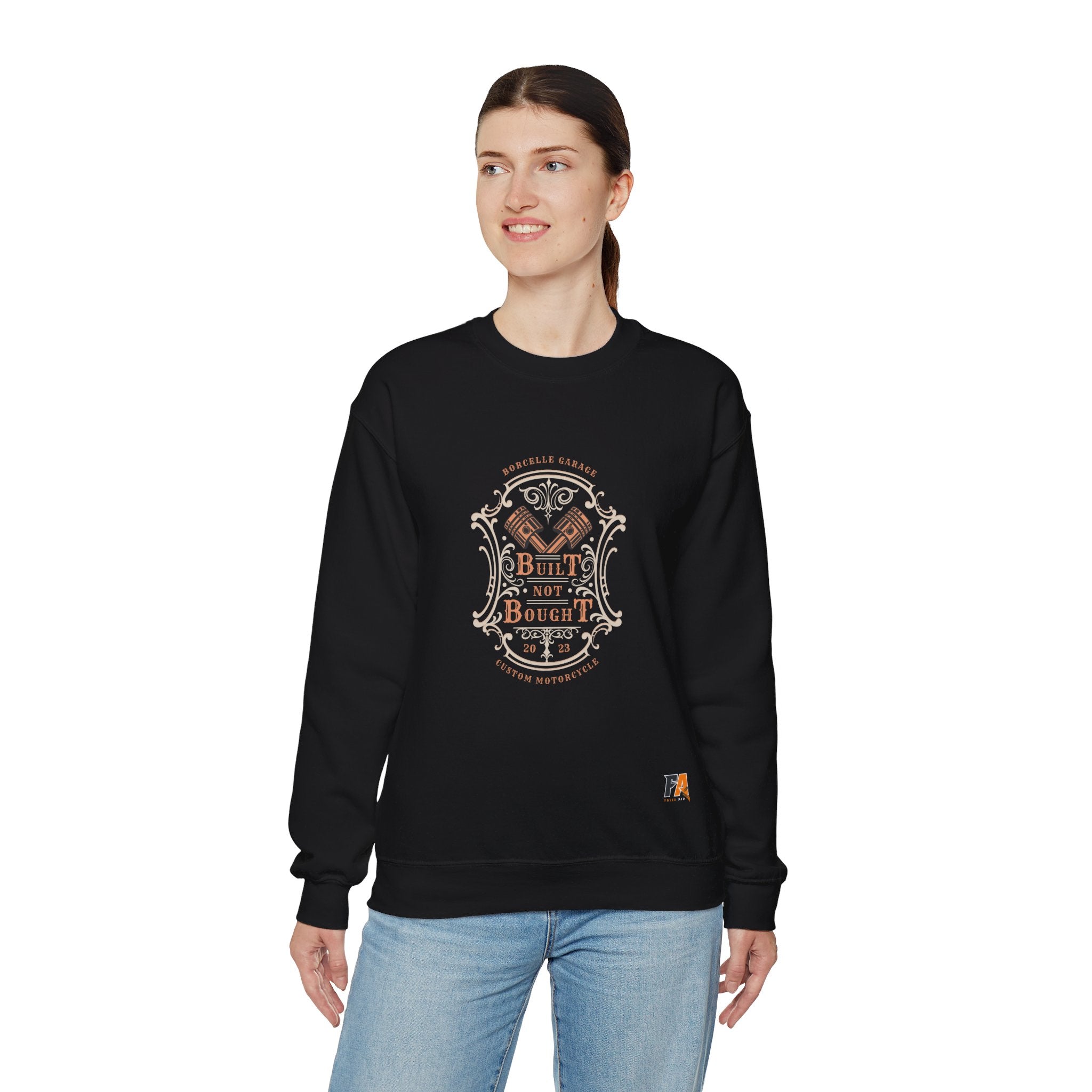 Black Gold Classic Vintage Lettering Custom Garage Motorcycle Sweatshirt