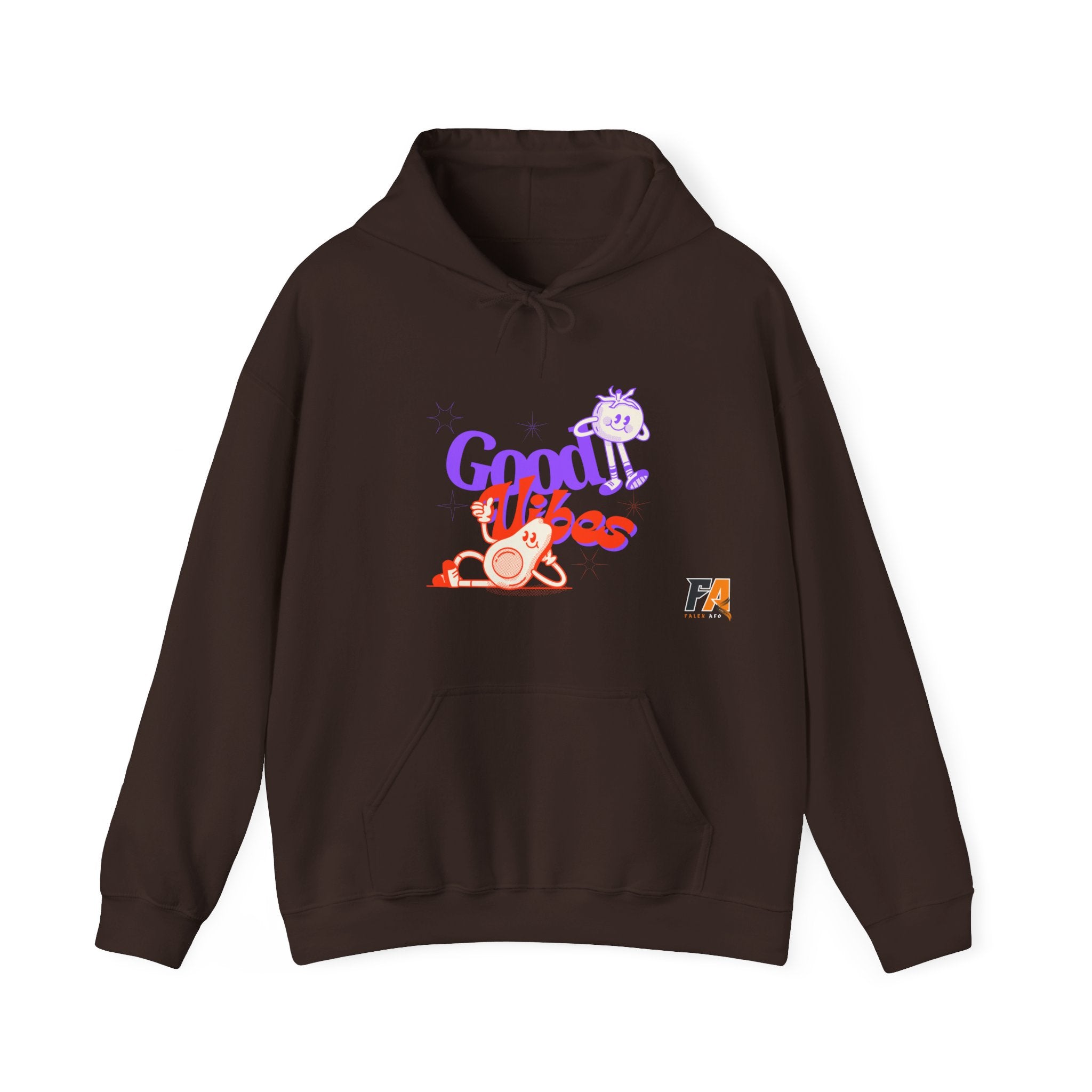 Purple and Orange Cute Dood Vibes Hoodie