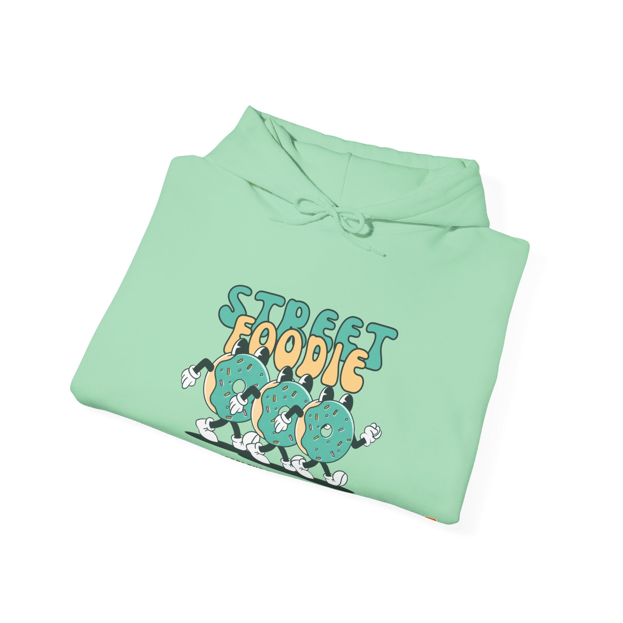 Green and Beige Cartoony Street Foodie Hoodie