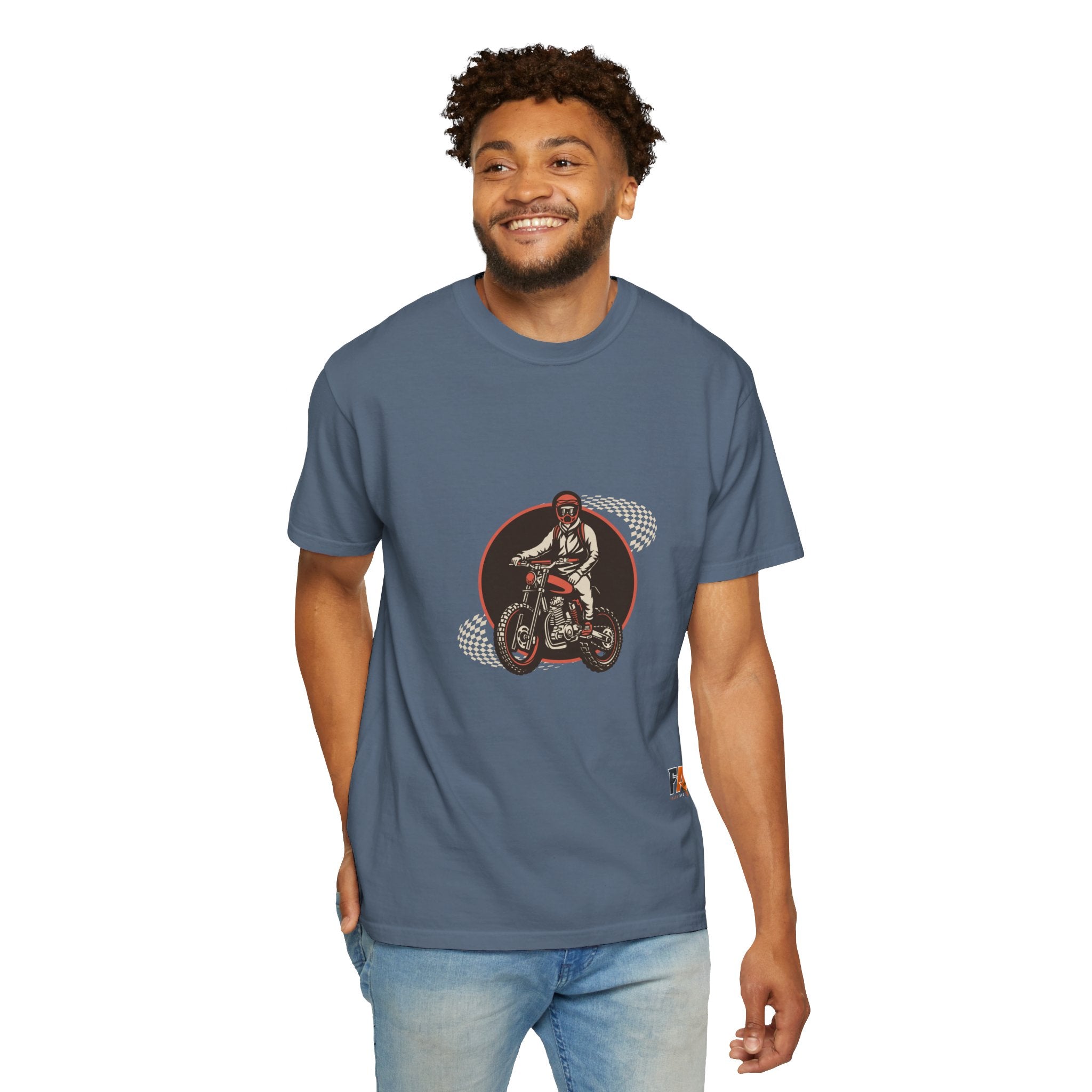 Brown Illustrated Motorcycle T-shirt