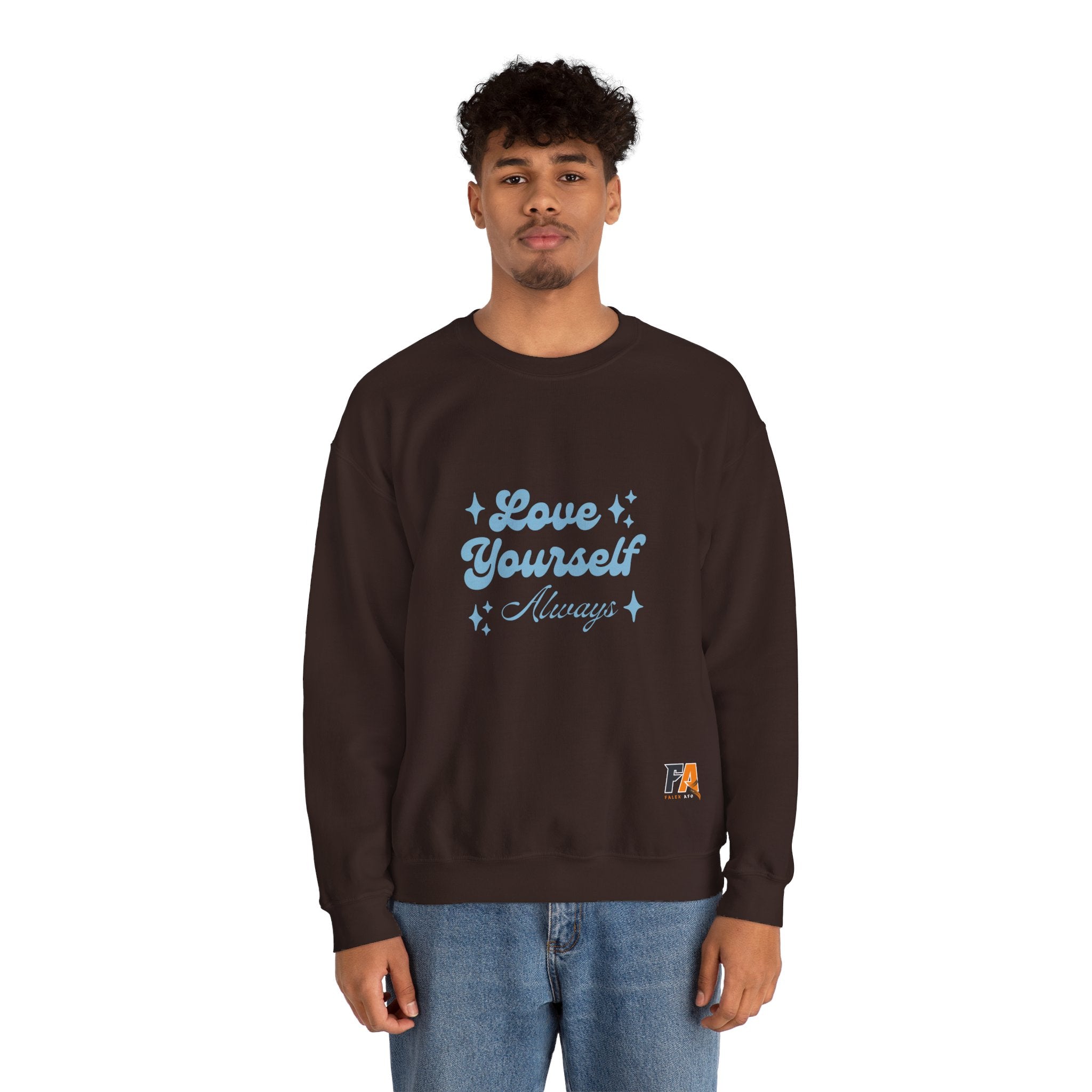 Blue Aesthetic Typography Love Yourself Sweatshirt