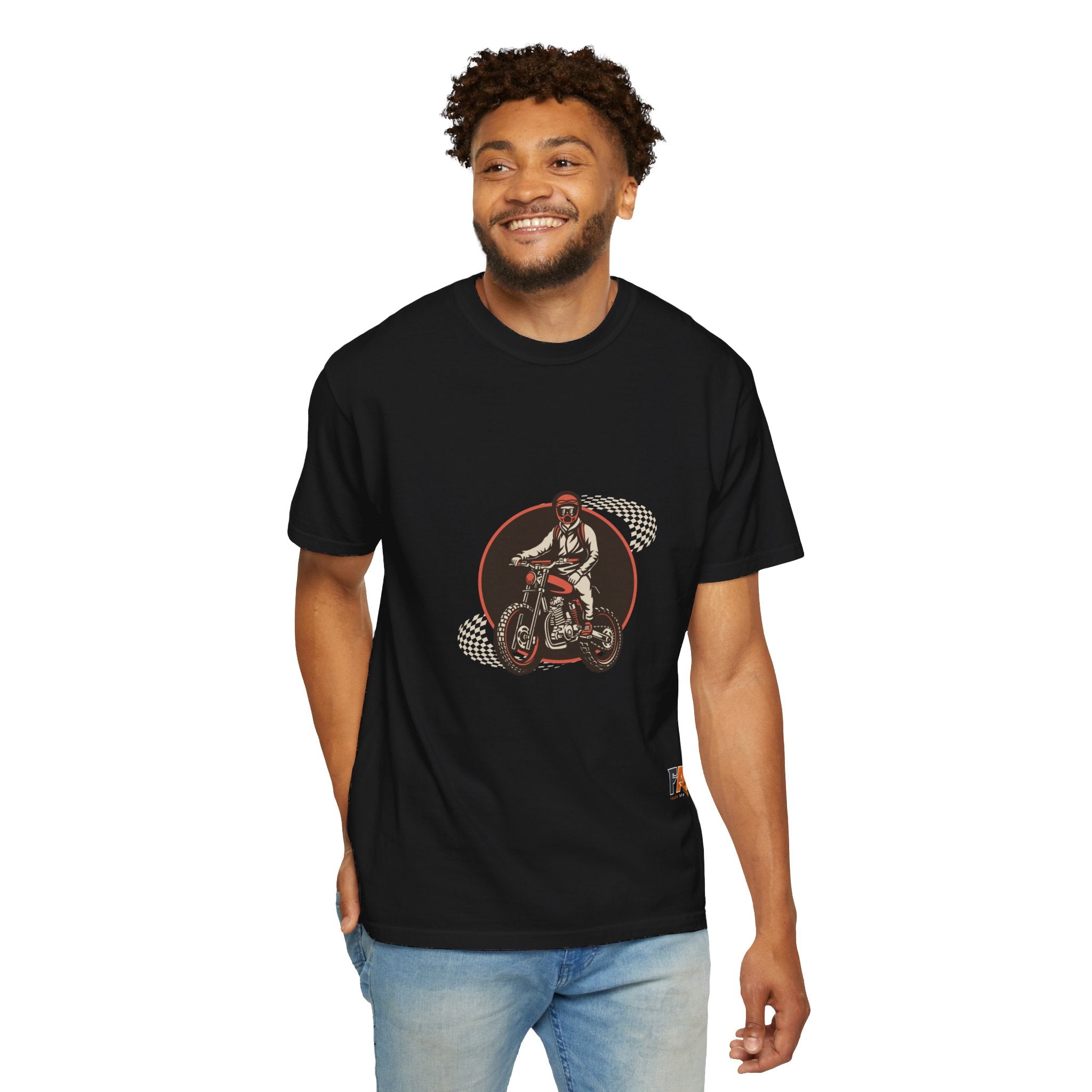 Brown Illustrated Motorcycle T-shirt