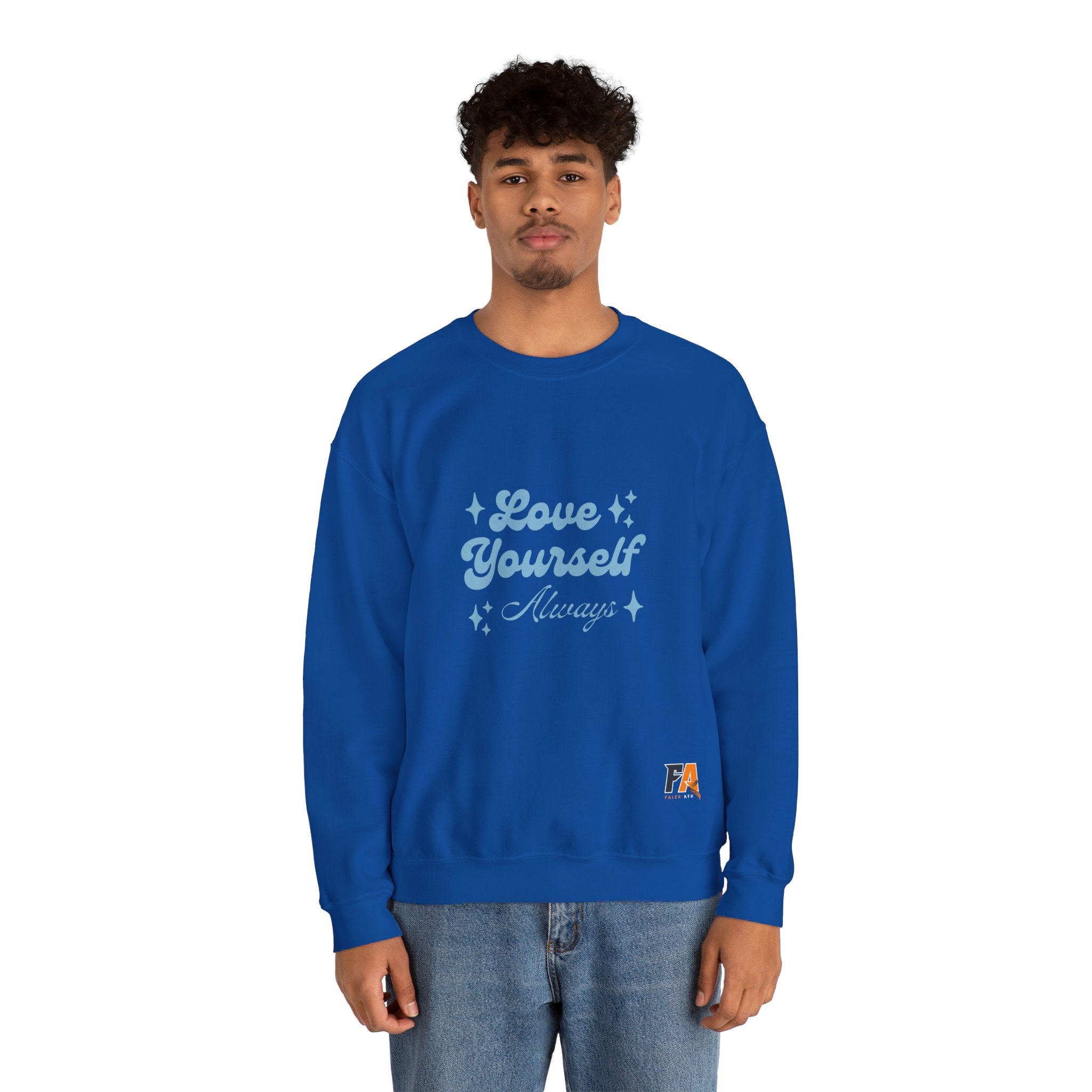 Blue Aesthetic Typography Love Yourself Sweatshirt