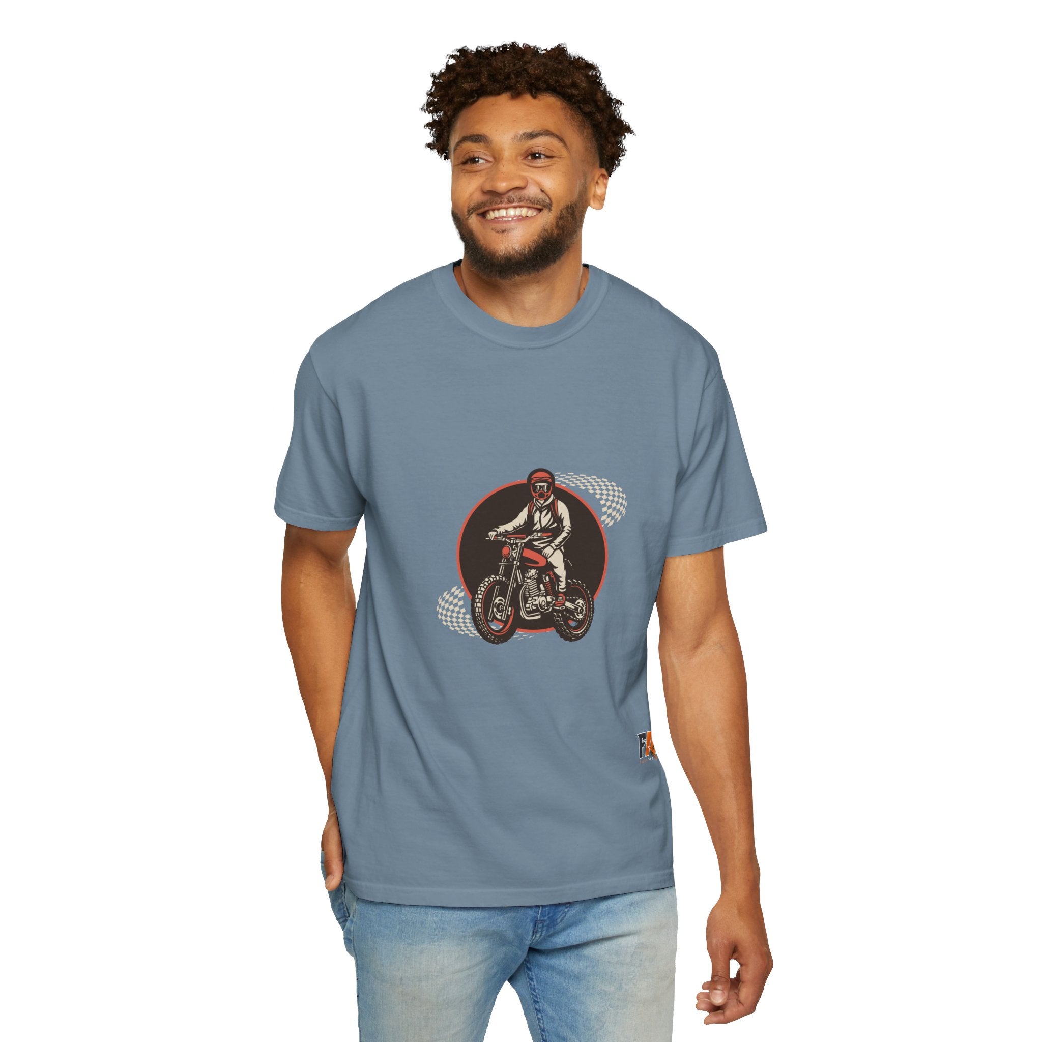 Brown Illustrated Motorcycle T-shirt